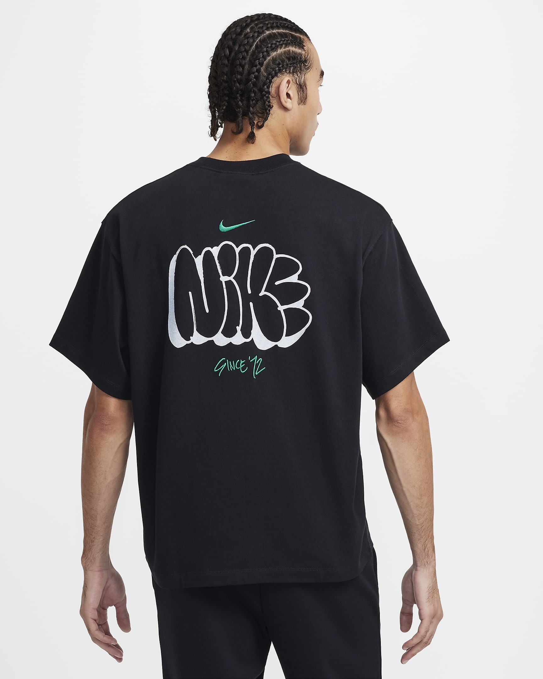 Nike Solo Swoosh Men's T-Shirt - Black/Malachite