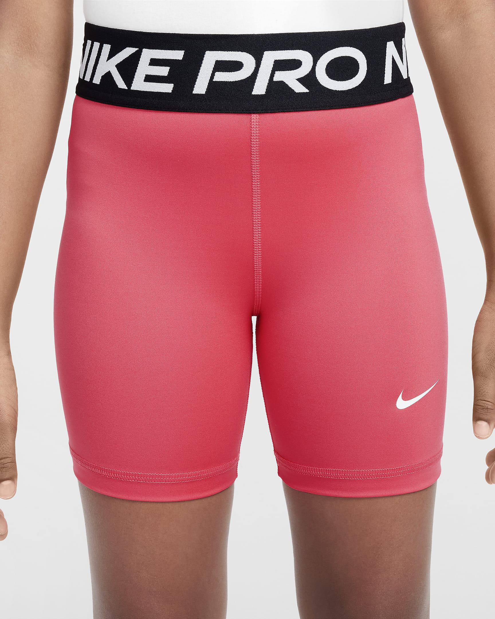 Nike Pro Big Kids' (Girls') Dri-FIT 5" Shorts - Aster Pink/White