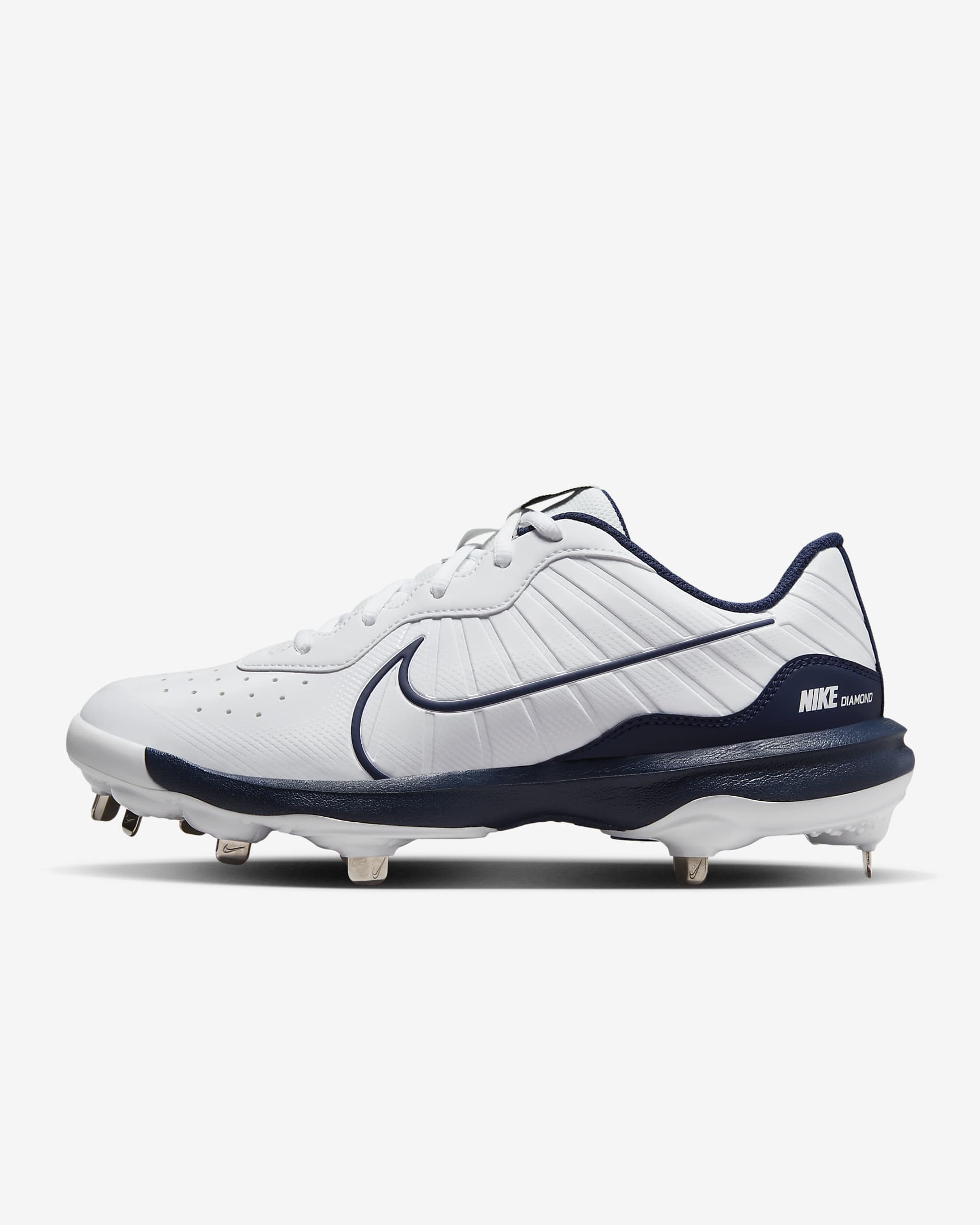 Nike Alpha Huarache Varsity 4 Low Men's Baseball Cleats - White/Pure Platinum/Black/Midnight Navy