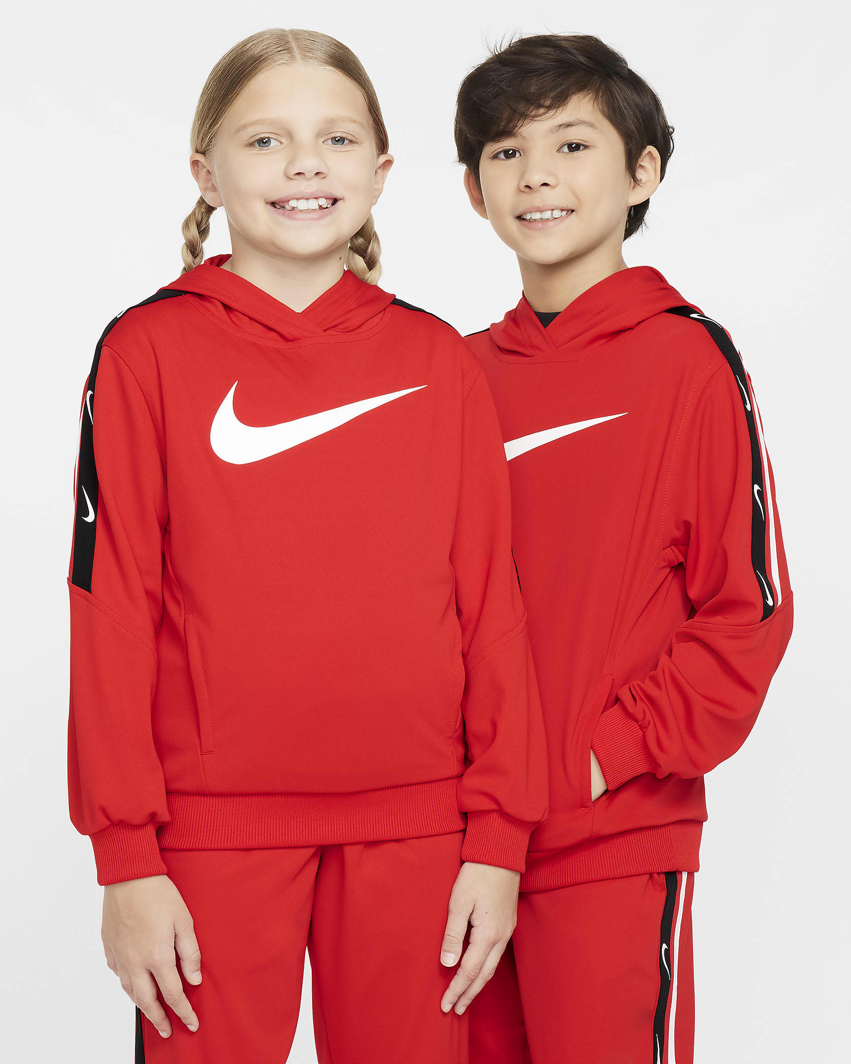 Sudadera con gorro sin cierre de tejido Knit para niños talla grande Nike Sportswear Club - Rojo universitario