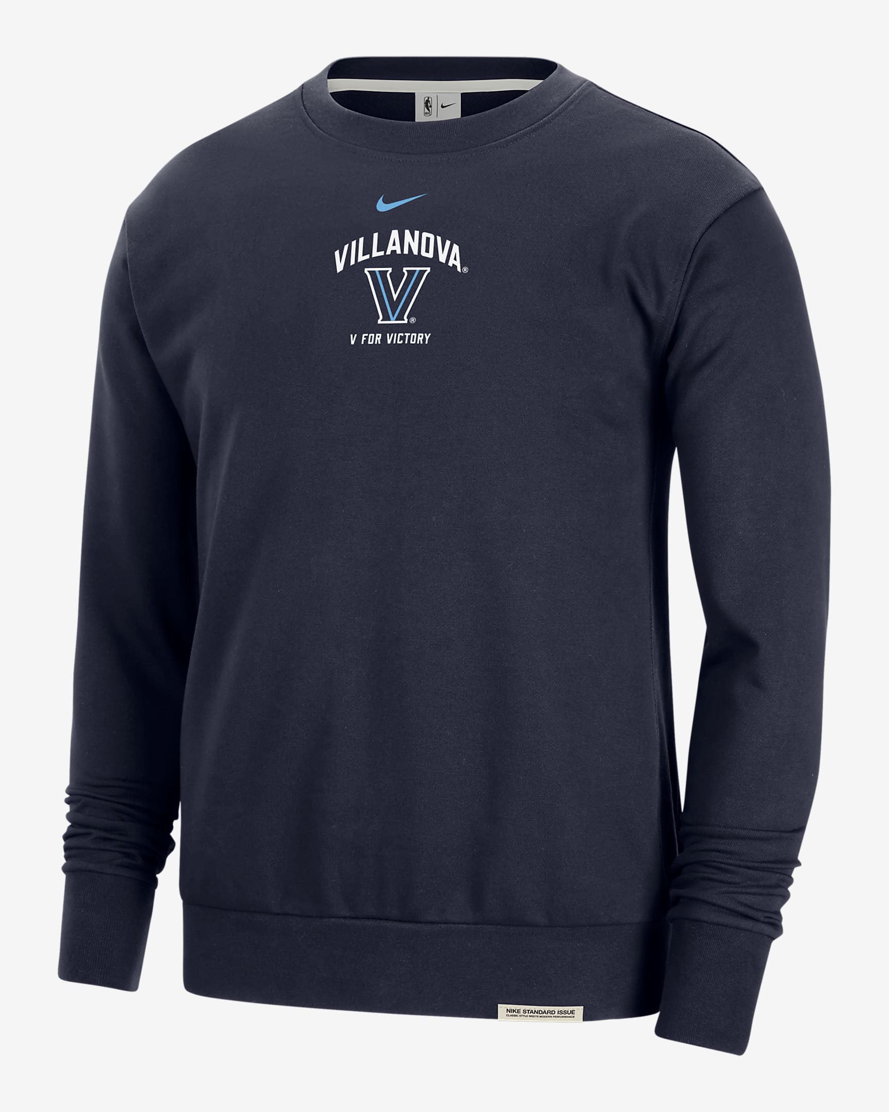 Villanova Standard Issue Men's Nike College Fleece Crew-Neck Sweatshirt - Navy