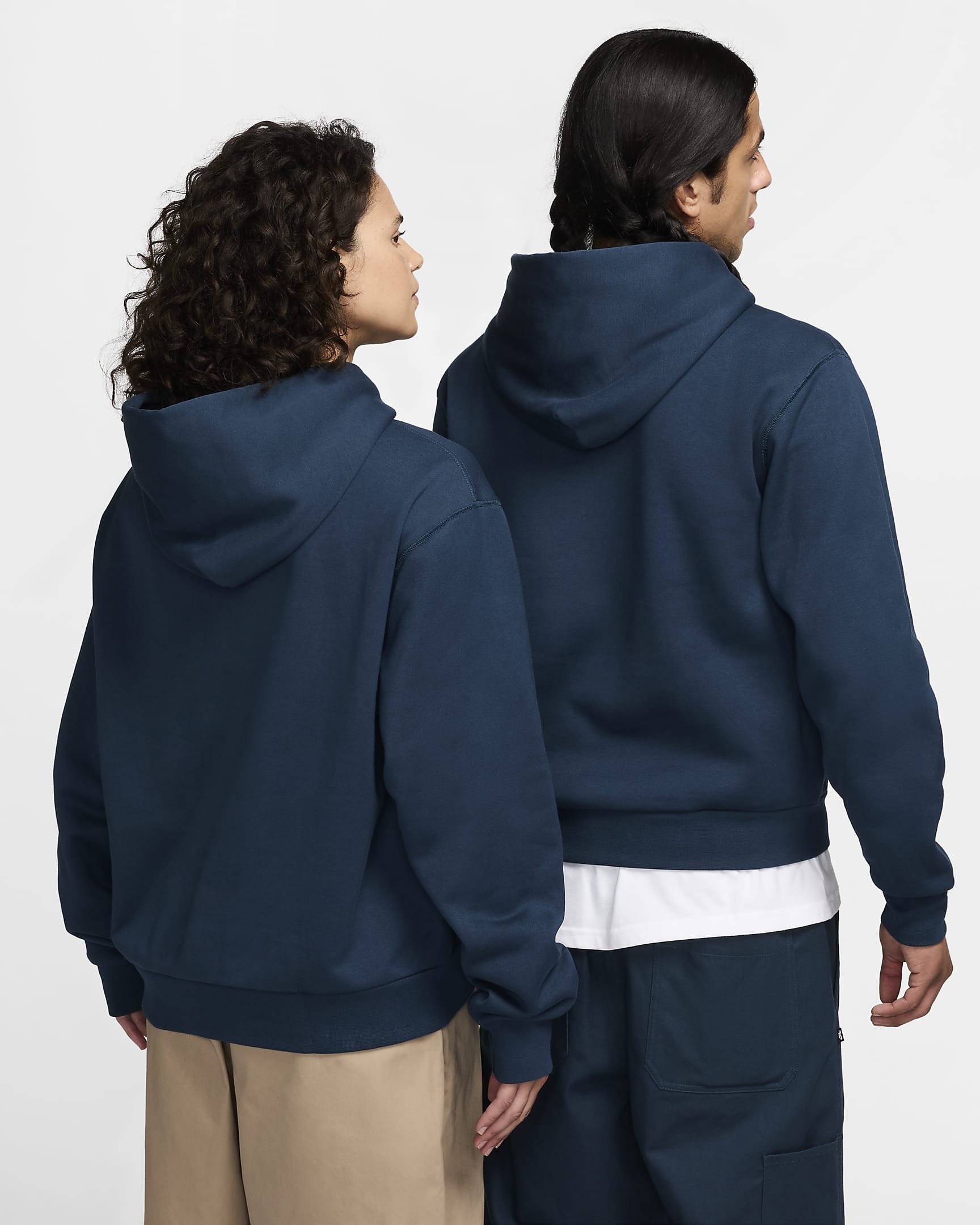 Nike SB Skatehoodie van fleece - Armory Navy/Wit