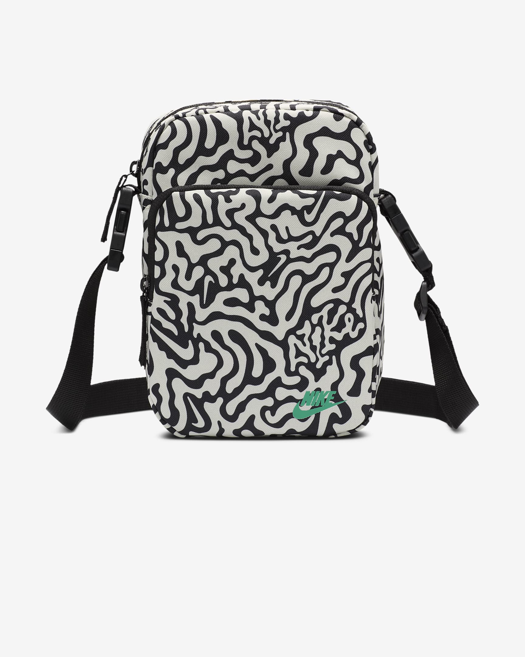 Crossbody-väska Nike Heritage (4L) - Svart/Coconut Milk/Stadium Green