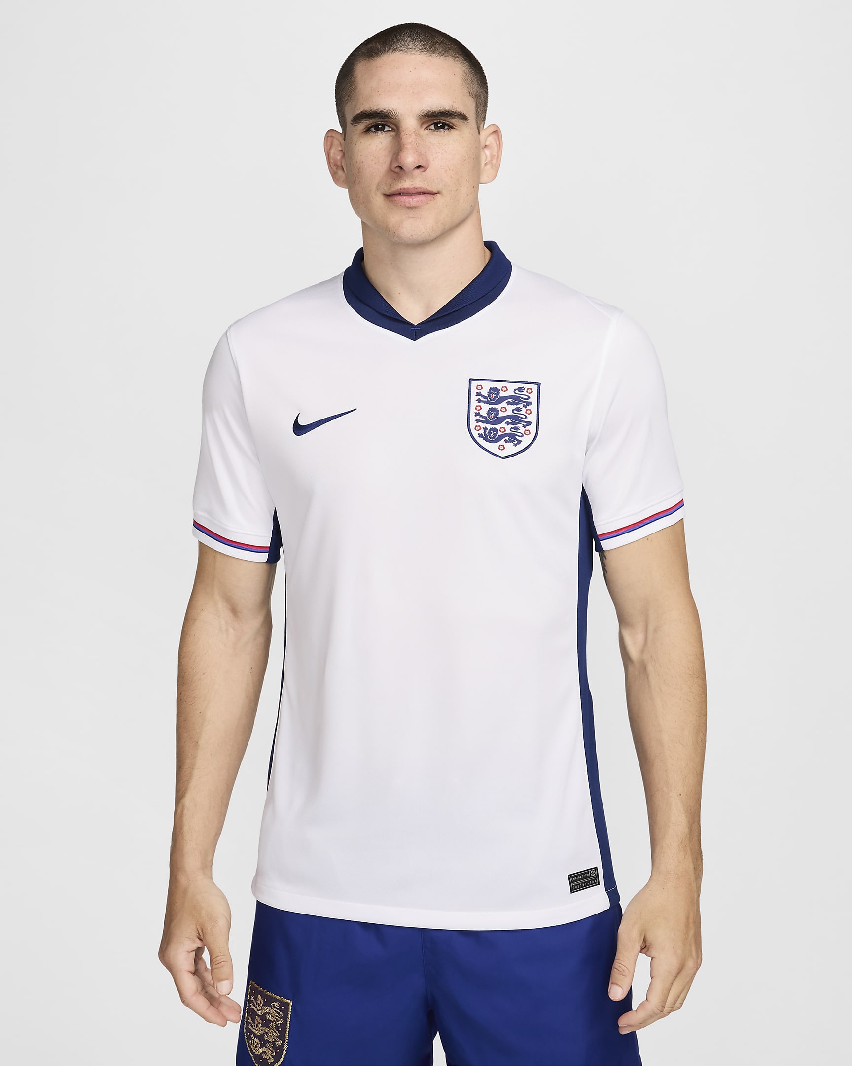 England (Women's Team) 2024/25 Stadium Home Men's Nike Dri-FIT Football Replica Shirt - White/White/Blue Void