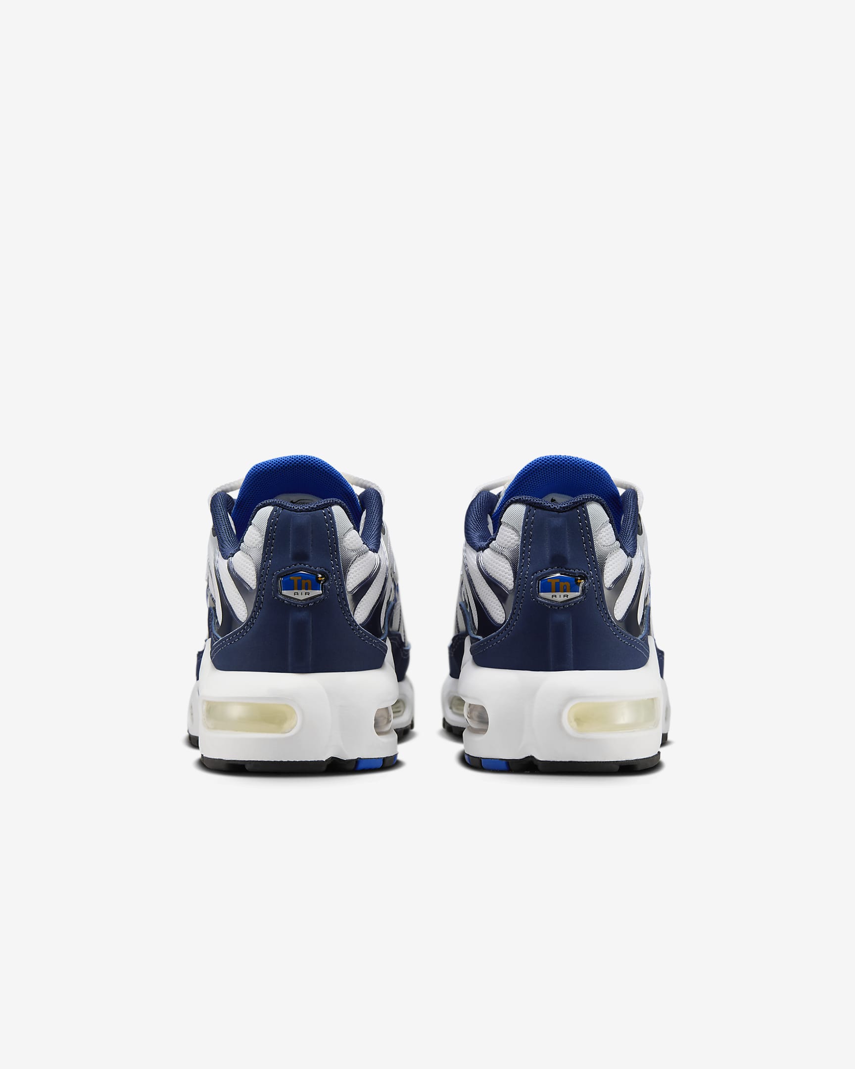 Nike Air Max Plus Older Kids' Shoes - White/Midnight Navy/Bronzine/Hyper Royal