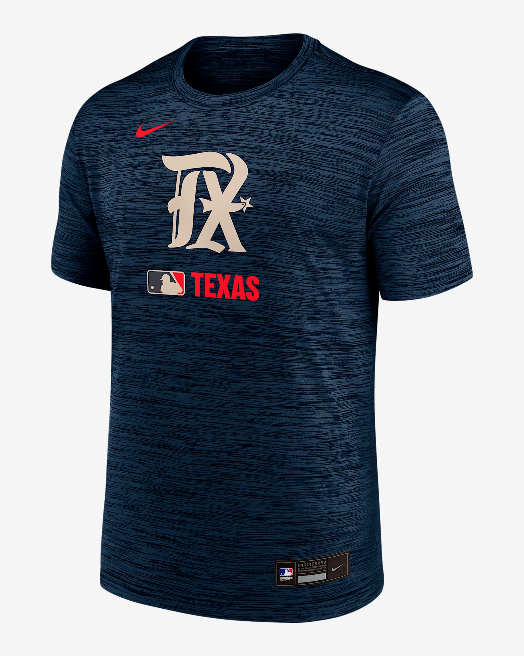 Texas Rangers Authentic Collection City Connect Velocity Men's Nike Dri-FIT MLB T-Shirt - Navy