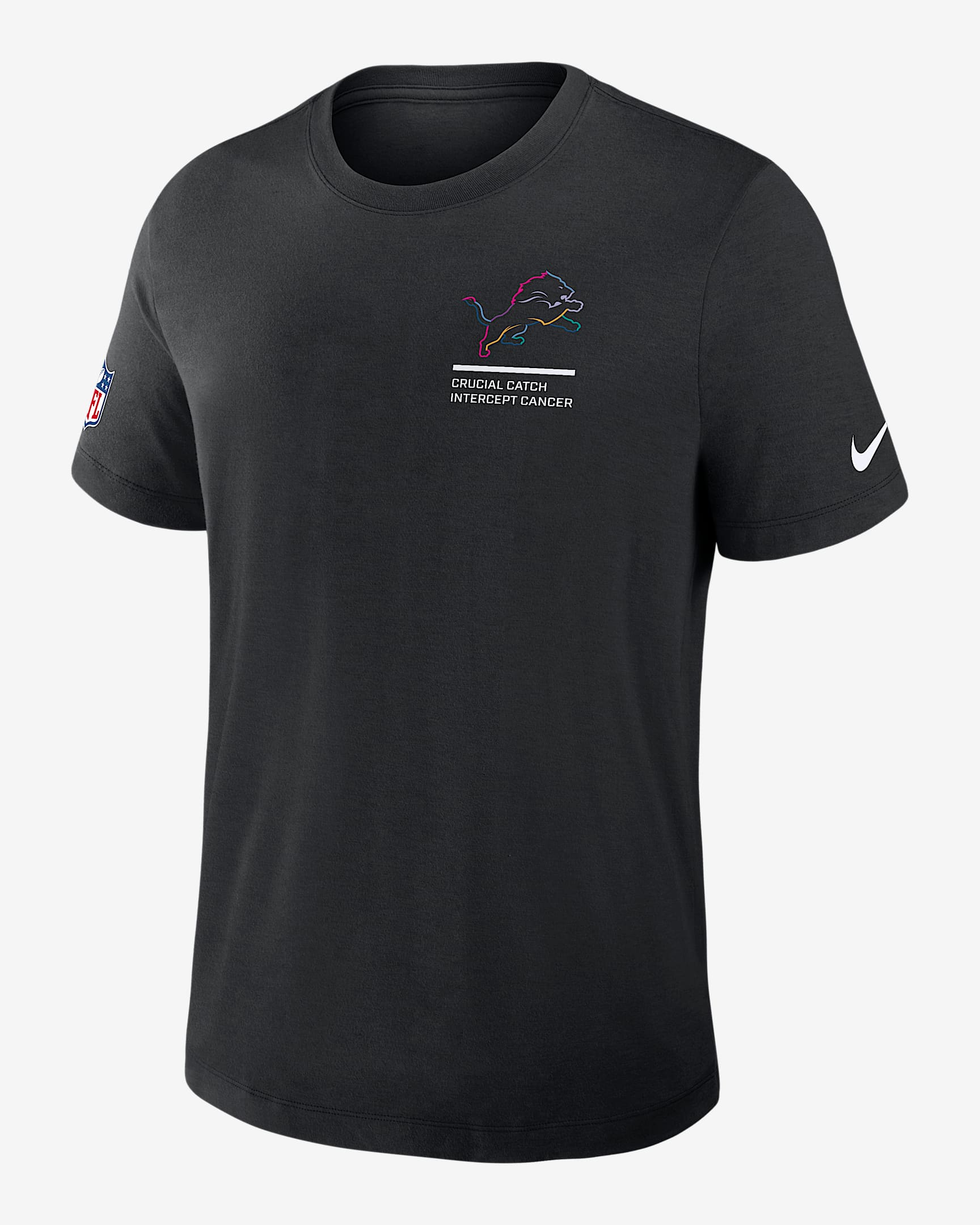 Detroit Lions Crucial Catch Men's Nike Dri-FIT NFL T-Shirt - Black