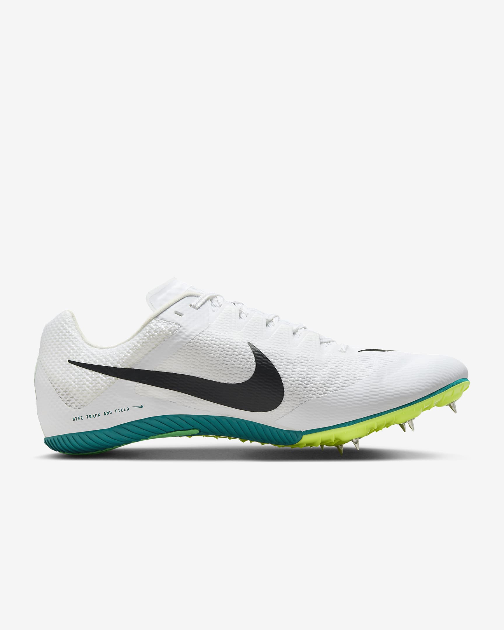 Tenis de atletismo con clavos para carreras rápidas Nike Zoom Rival - Blanco/Abeto brillante/Verde vapor/Negro