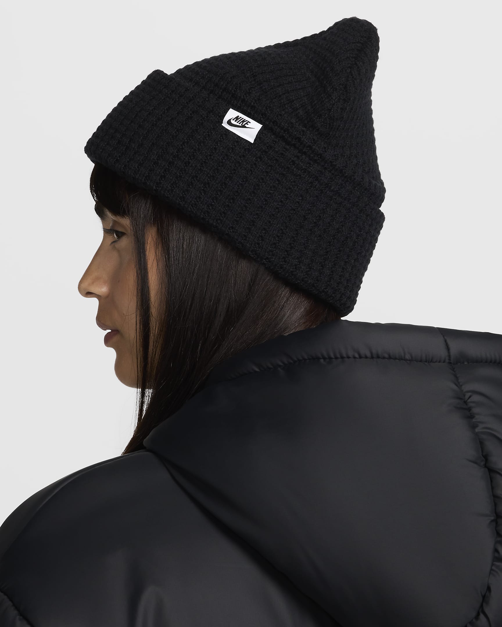 Bonnet en maille gaufrée Nike Peak - Noir