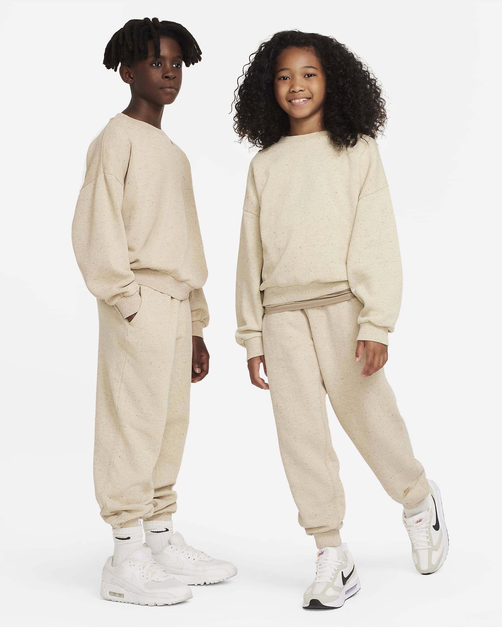 Nike Sportswear Icon Fleece Big Kids' Loose Joggers - Limestone/Limestone