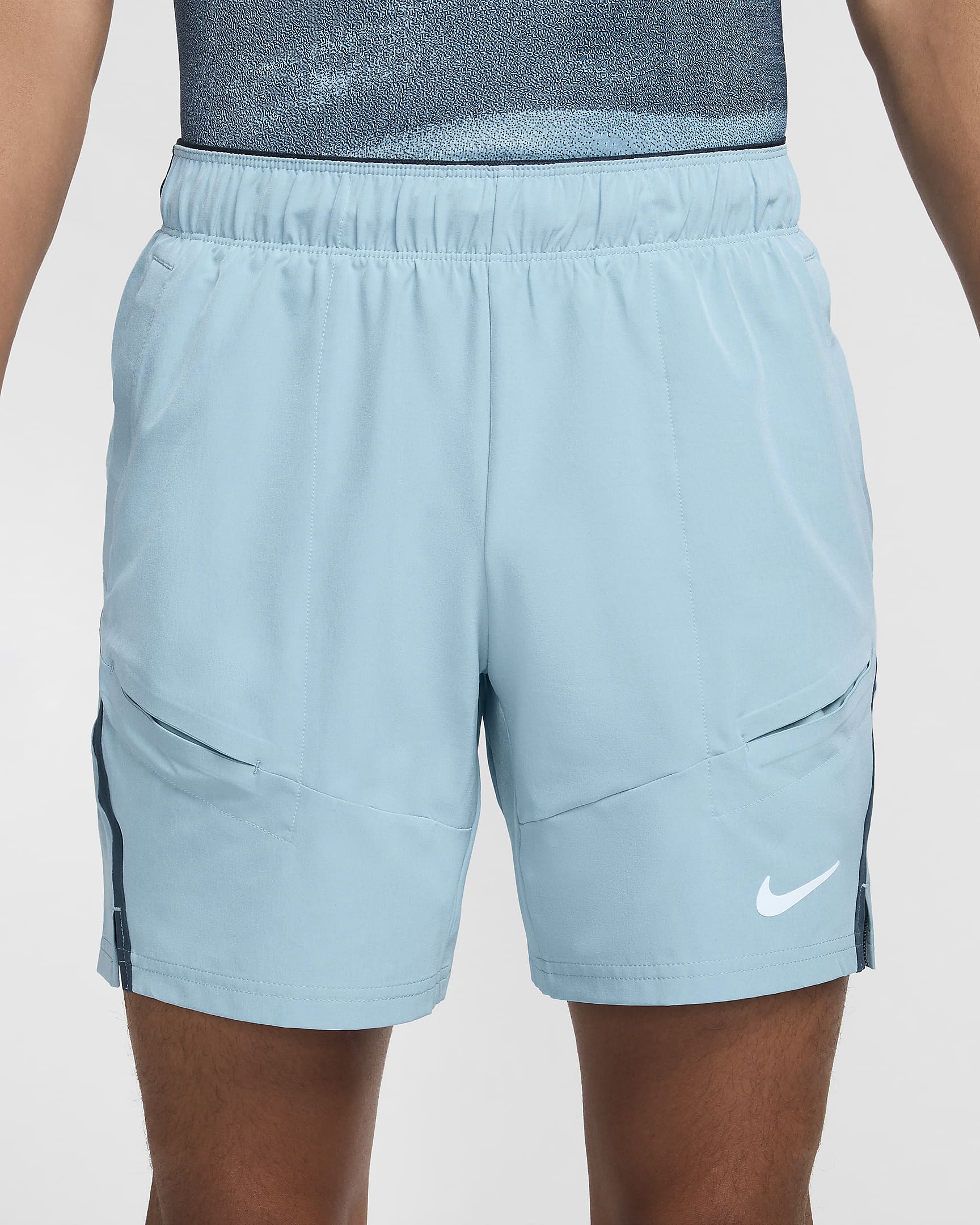 NikeCourt Advantage Dri-FIT tennisshorts voor heren (18 cm) - Denim Turquoise/Armory Navy/Wit