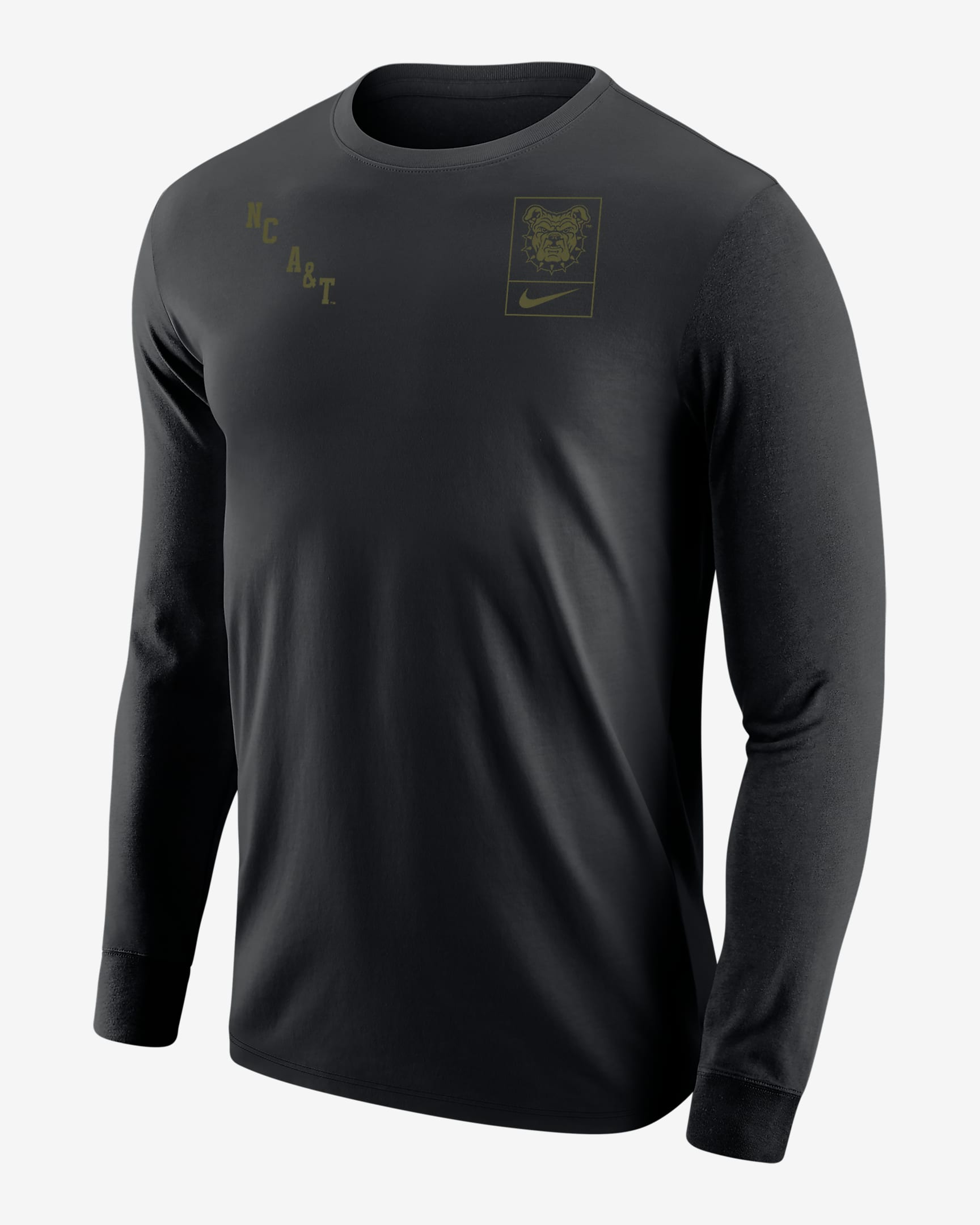 North Carolina A&T Olive Pack Men's Nike College Long-Sleeve T-Shirt - Black