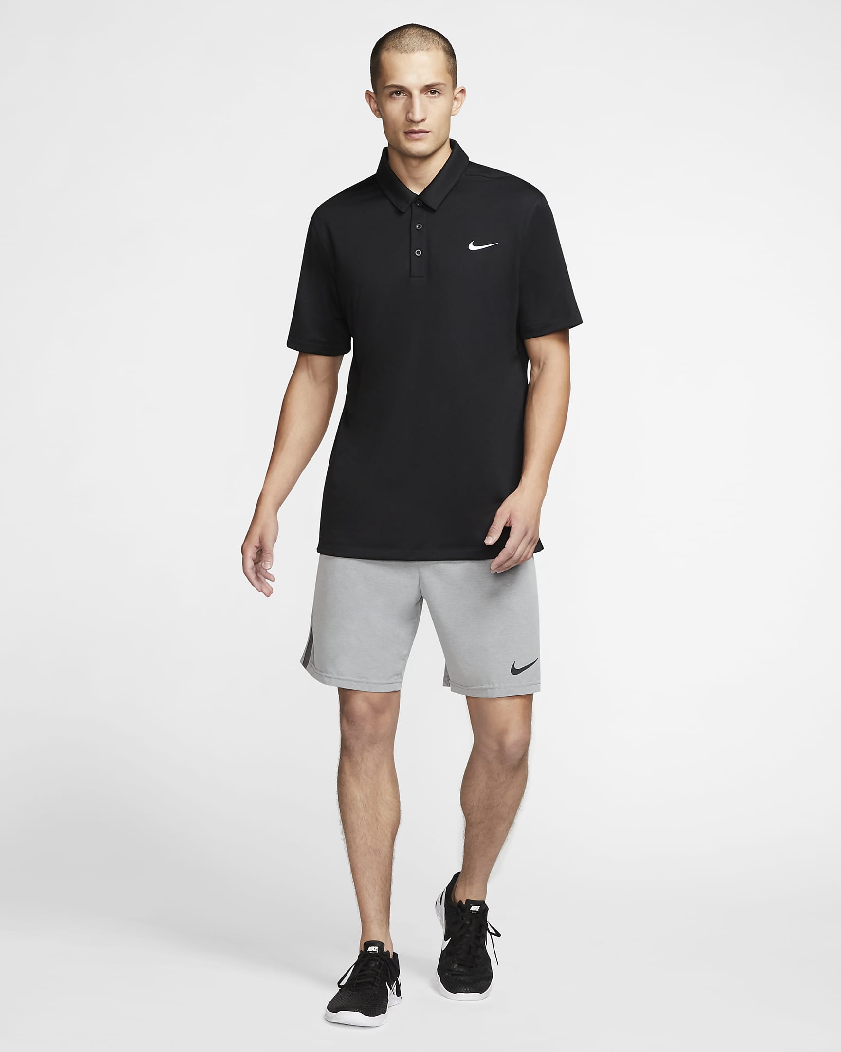 Nike Men's Football Polo - Black/Black/White