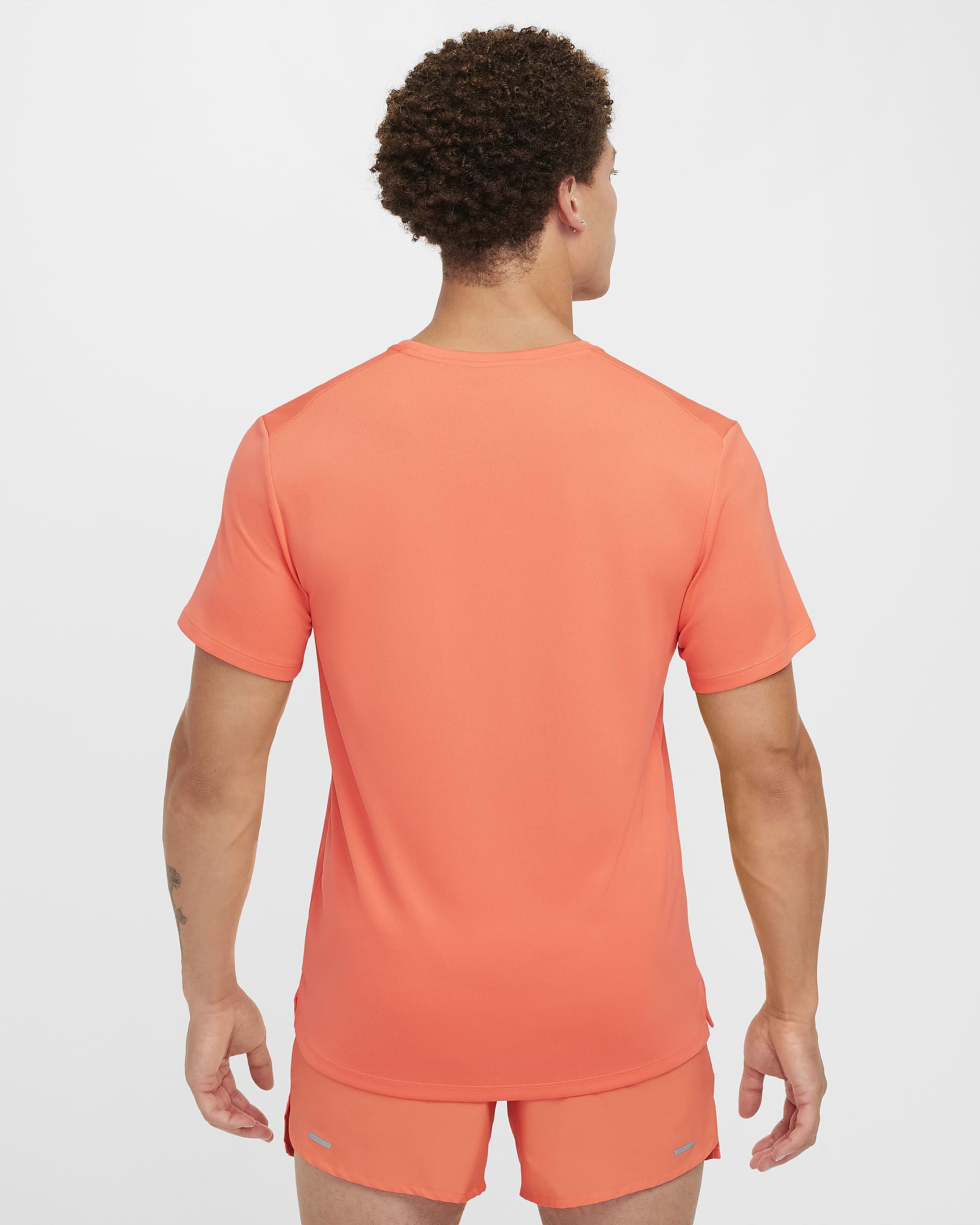 Nike Miler Men's Dri-FIT UV Short-Sleeve Running Top - Light Wild Mango