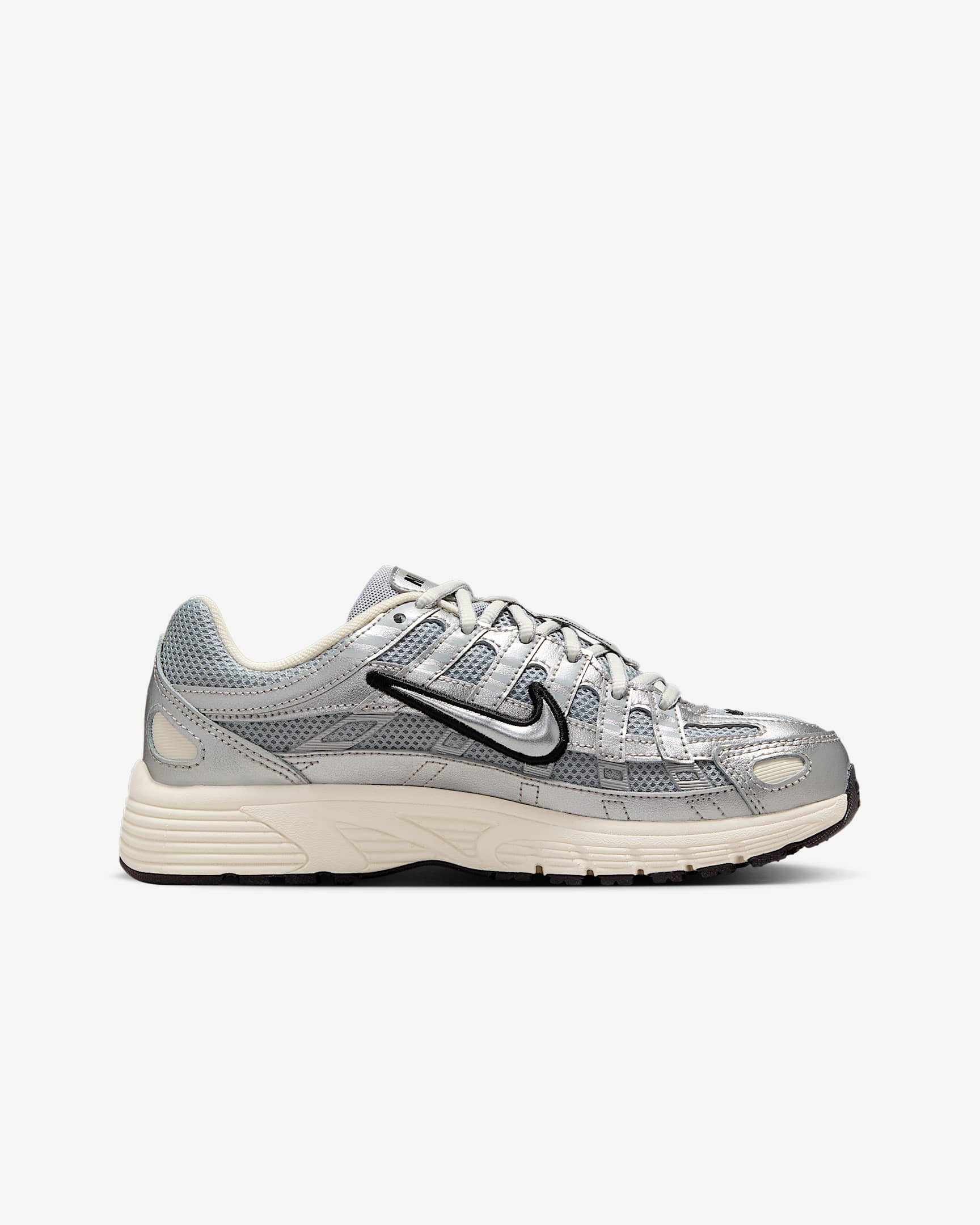 Nike P-6000 大童鞋款 - Metallic Silver/黑色/Pale Ivory/Metallic Silver