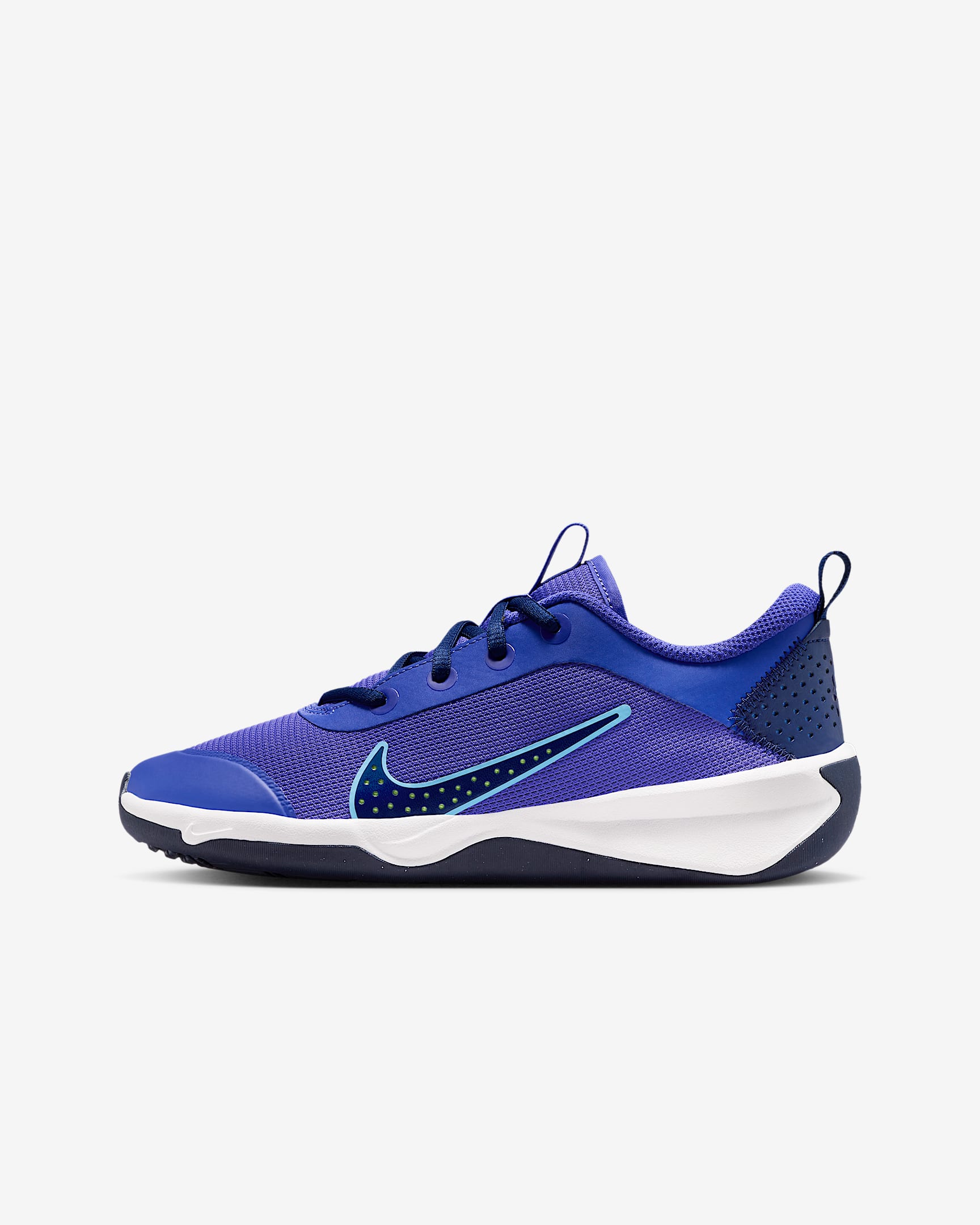 Nike Omni Multi-Court Older Kids' Indoor Court Shoes - Persian Violet/Blue Void/Volt/University Blue