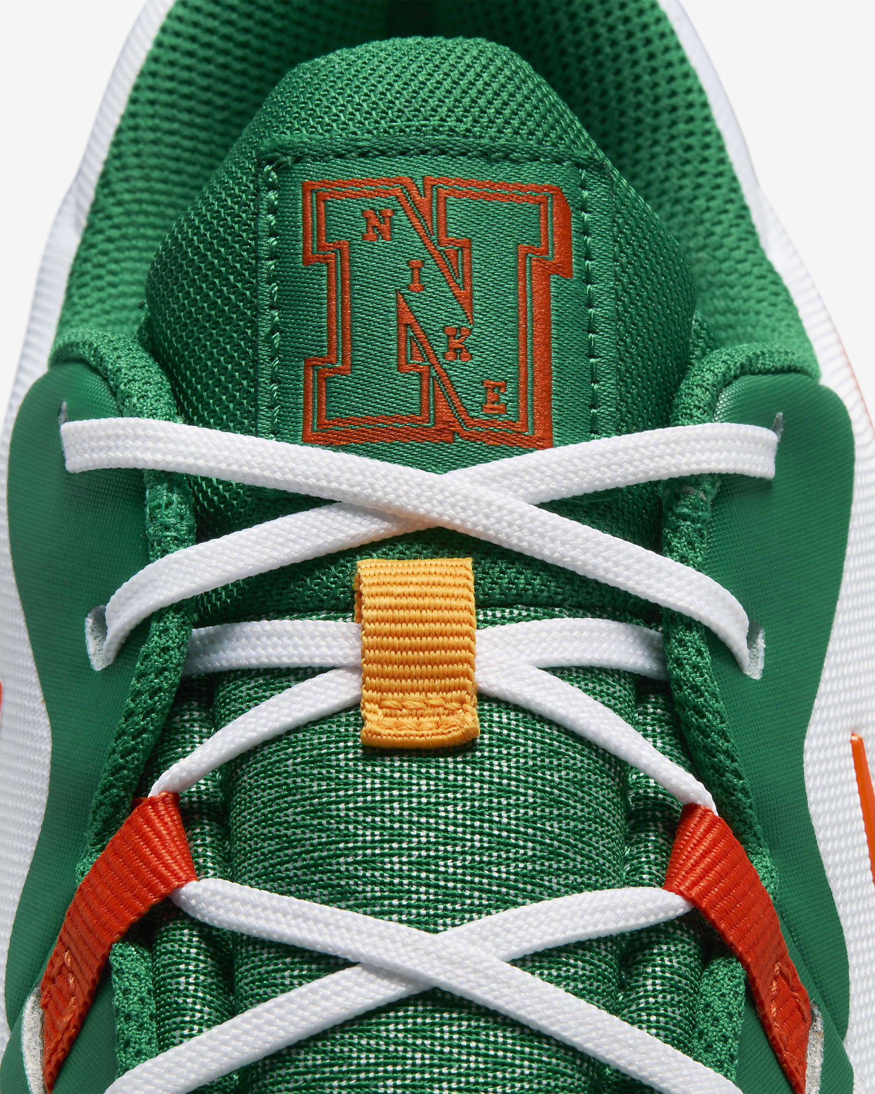 Nike Precision 6 Basketball Shoes - White/Malachite/Sundial/Safety Orange