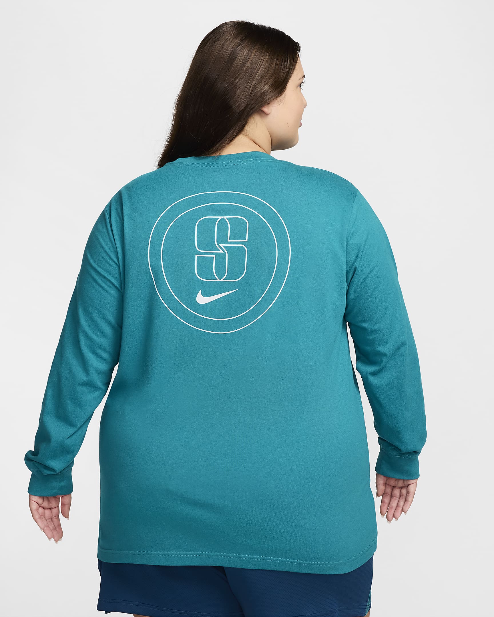 Sabrina Women's Long-Sleeve Basketball T-Shirt (Plus Size) - Blustery