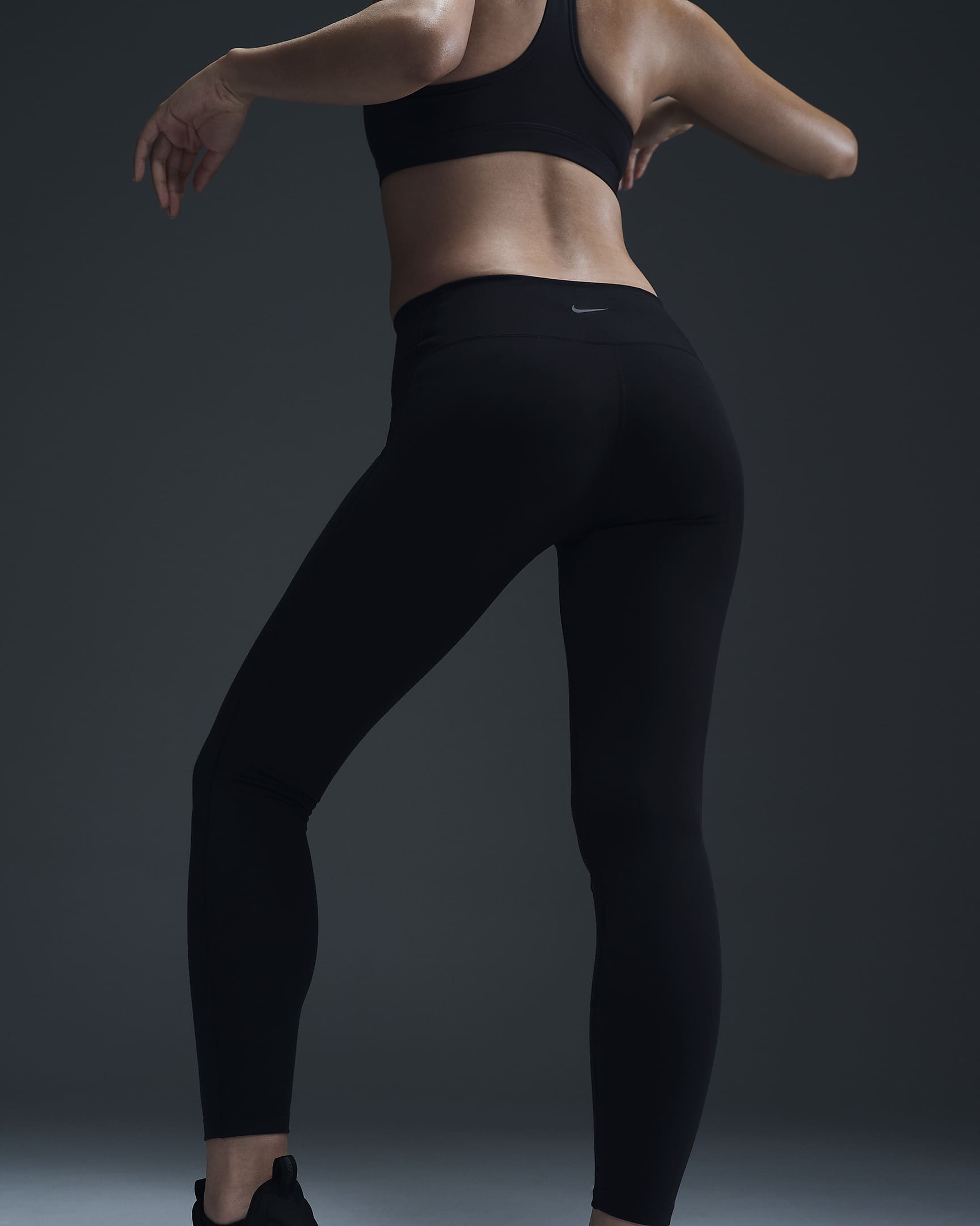 Nike One Seamless Front Women's High-Waisted Full-Length Leggings - Black/Black