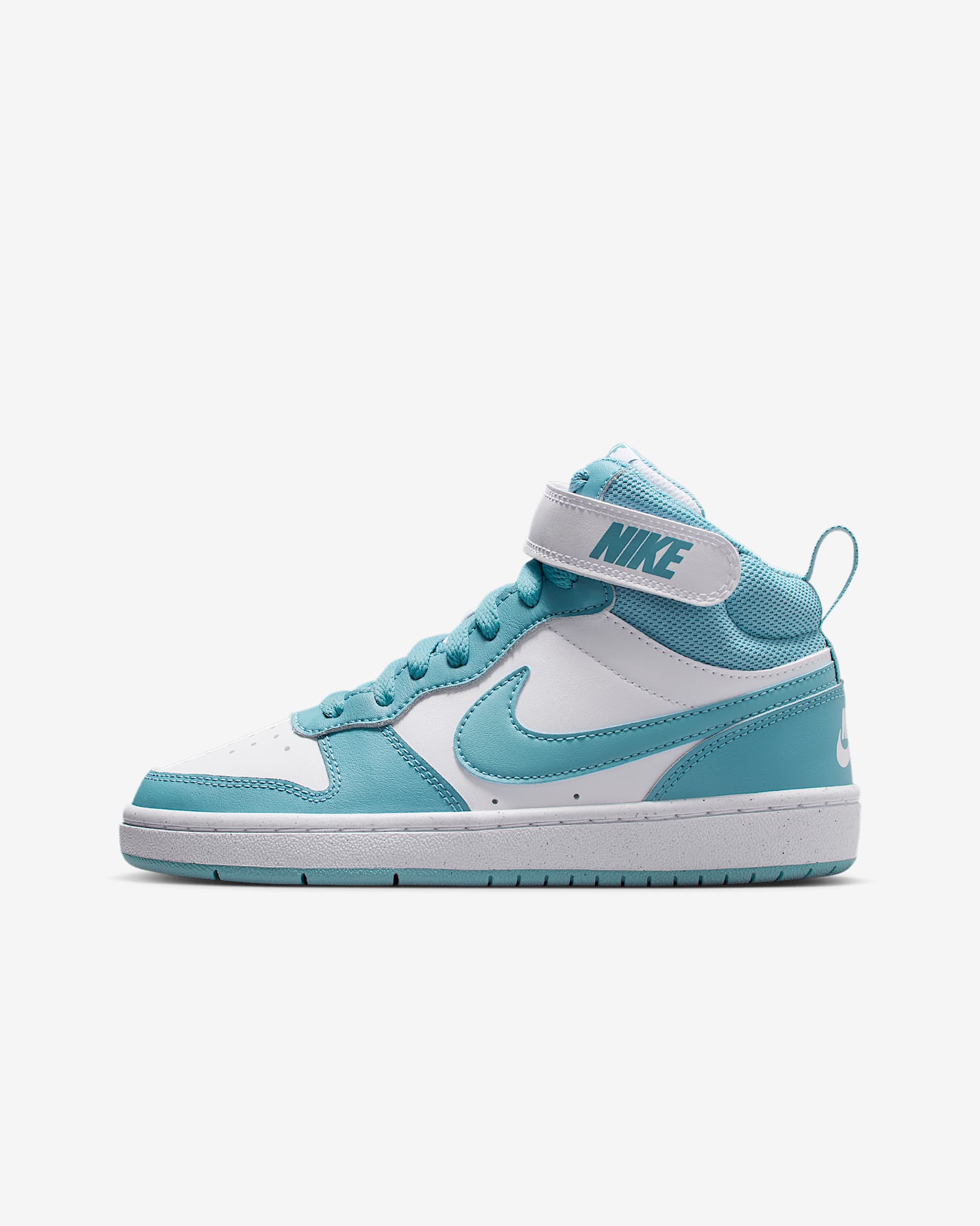 Nike Court Borough Mid 2 Big Kids' Shoes - White/Denim Turquoise