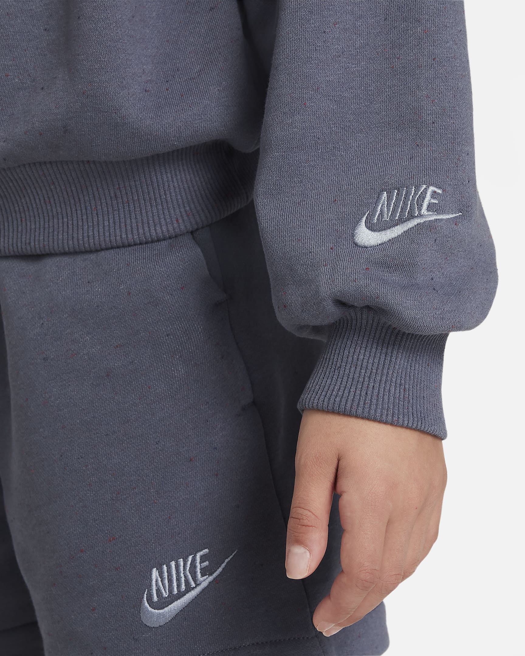 Sudadera oversized para niños talla grande Nike Sportswear Icon Fleece - Carbón claro/Vela/Pizarra cenizo