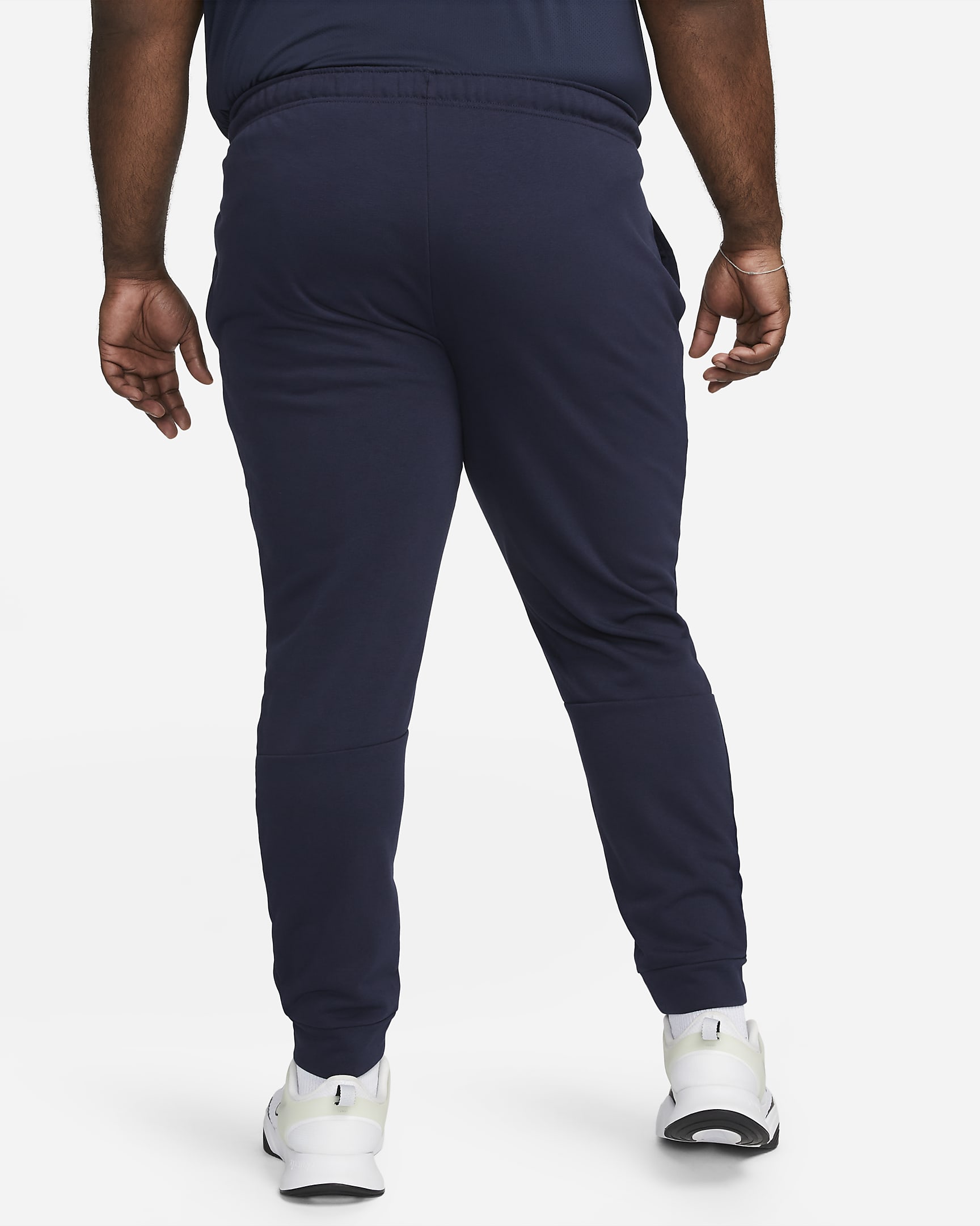 Nike Dry Men's Dri-FIT Taper Fitness Fleece Trousers - Obsidian/White