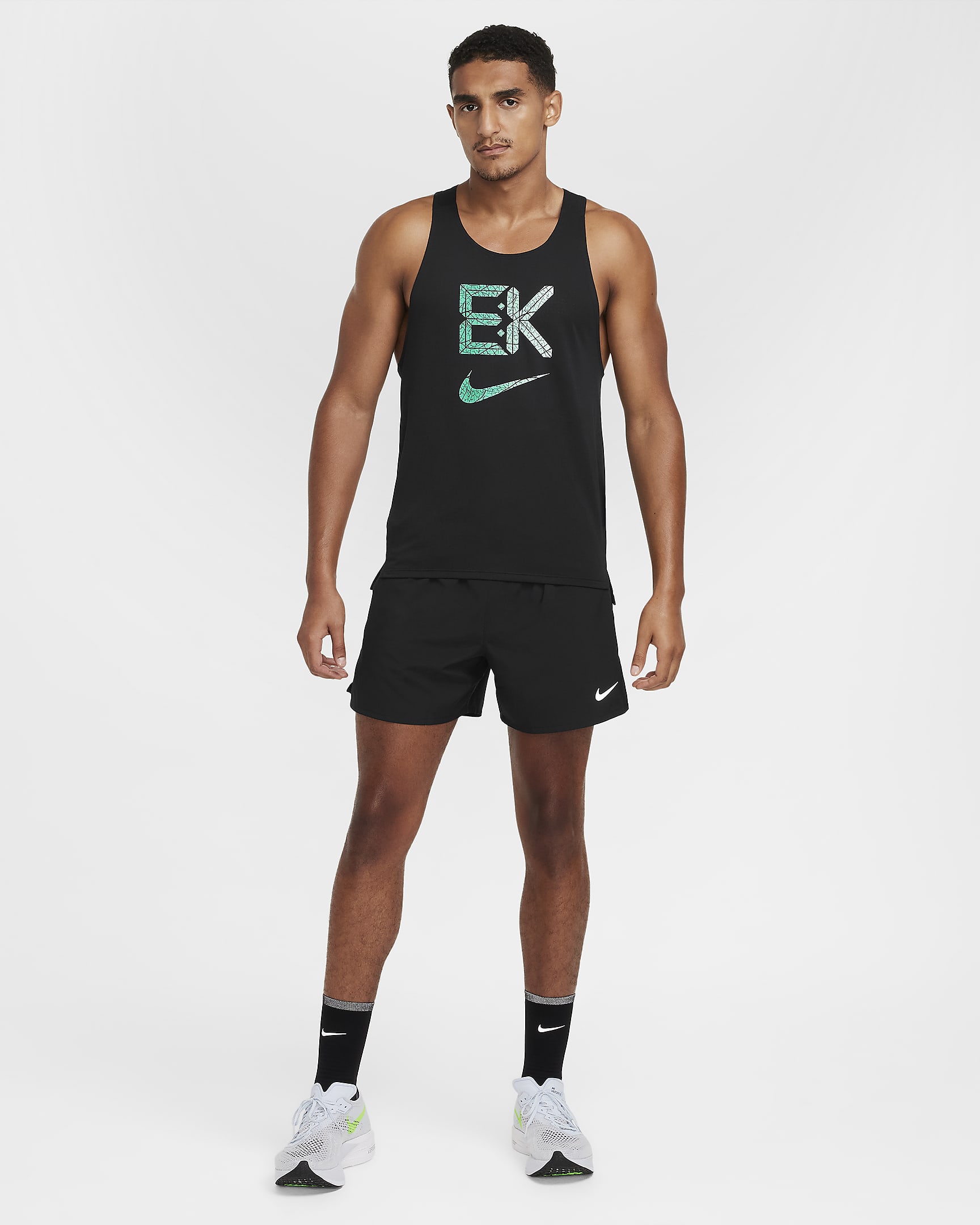 Nike Fast "Kipchoge" Men's Dri-FIT Running Singlet - Black/Stadium Green