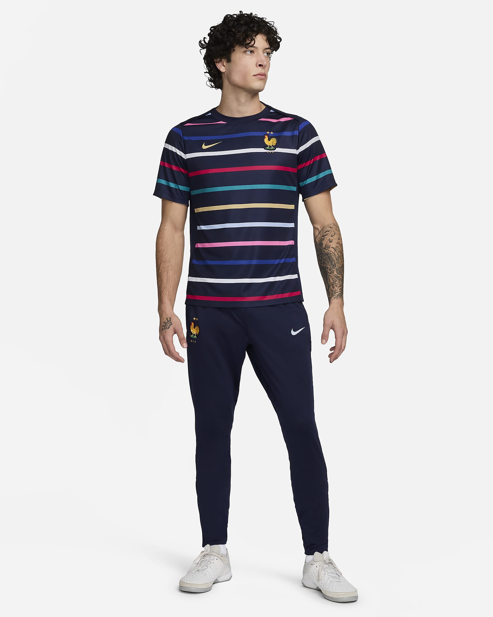 FFF Academy Pro Home Men's Nike Dri-FIT Football Pre-Match Top - Blackened Blue/Club Gold