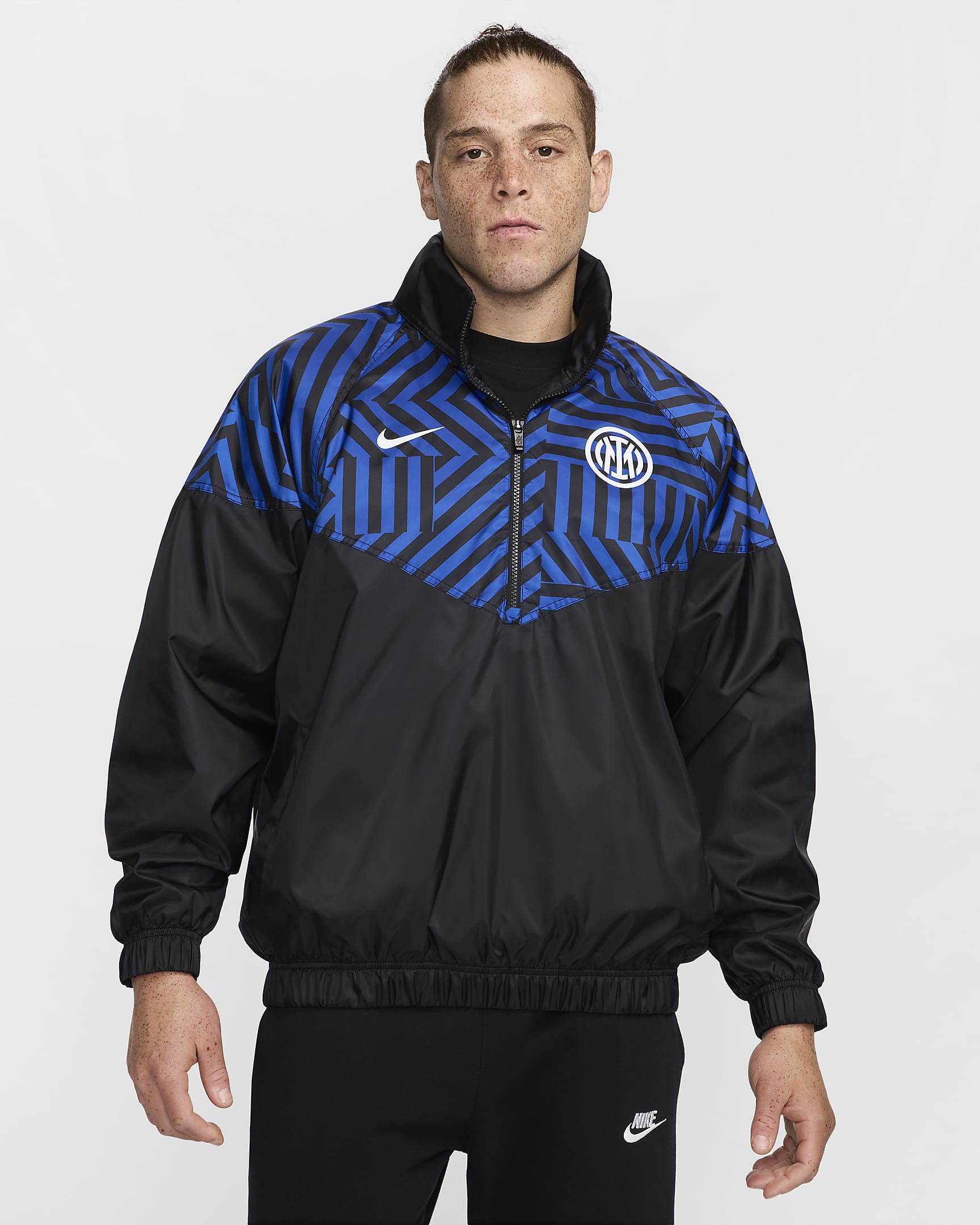 Inter Milan Windrunner Home Men's Nike Football Anorak Jacket - Black/White