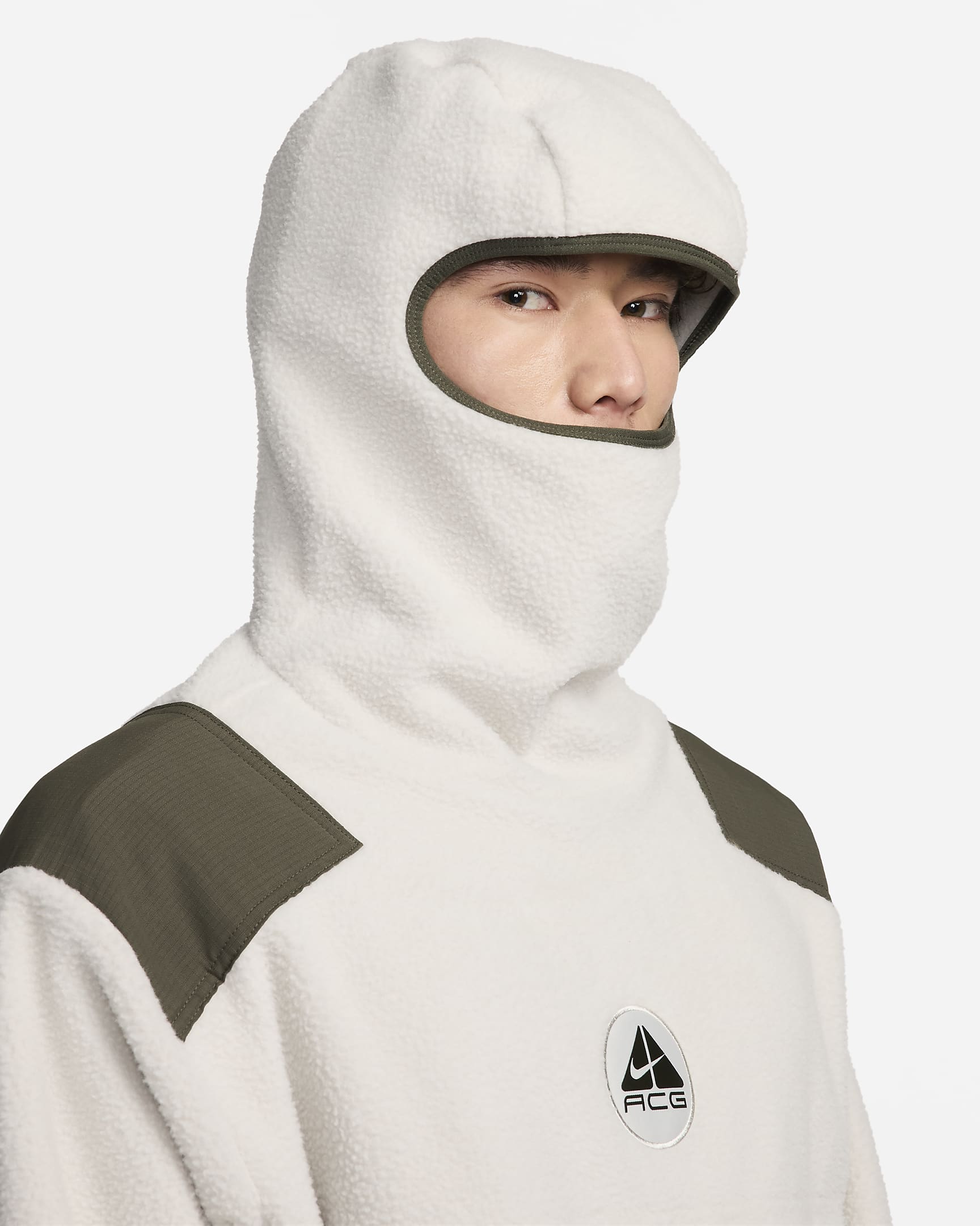 Nike ACG Men's Balaclava Retro Fleece Pullover - Light Bone/Cargo Khaki/Black/Cargo Khaki