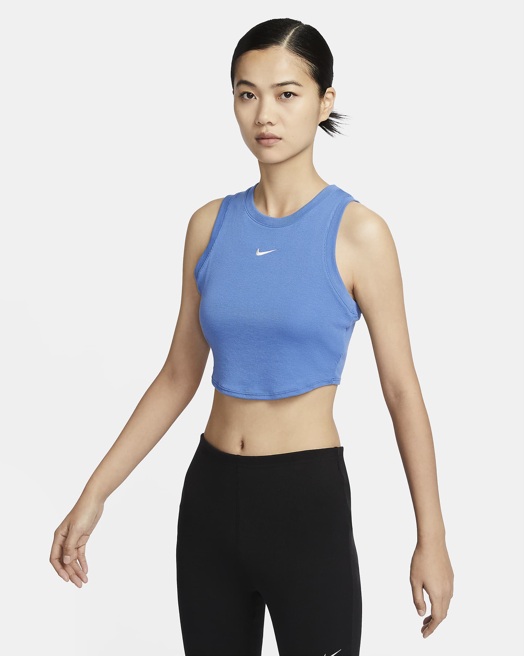 Nike Sportswear Essentials Women's Ribbed Cropped Tank Top - Star Blue/Sail