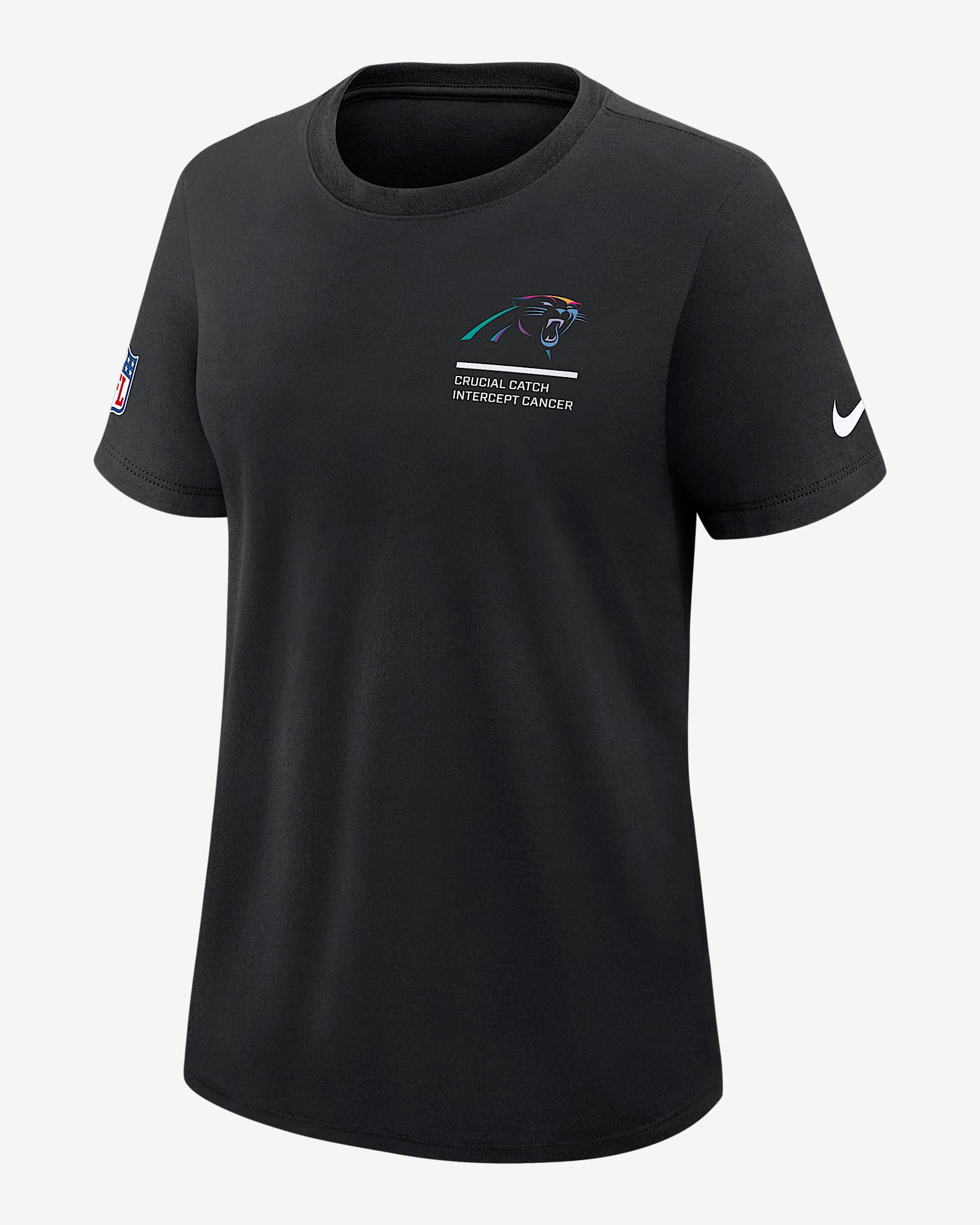 Playera Nike Dri-FIT de la NFL para mujer Carolina Panthers Crucial Catch - Negro