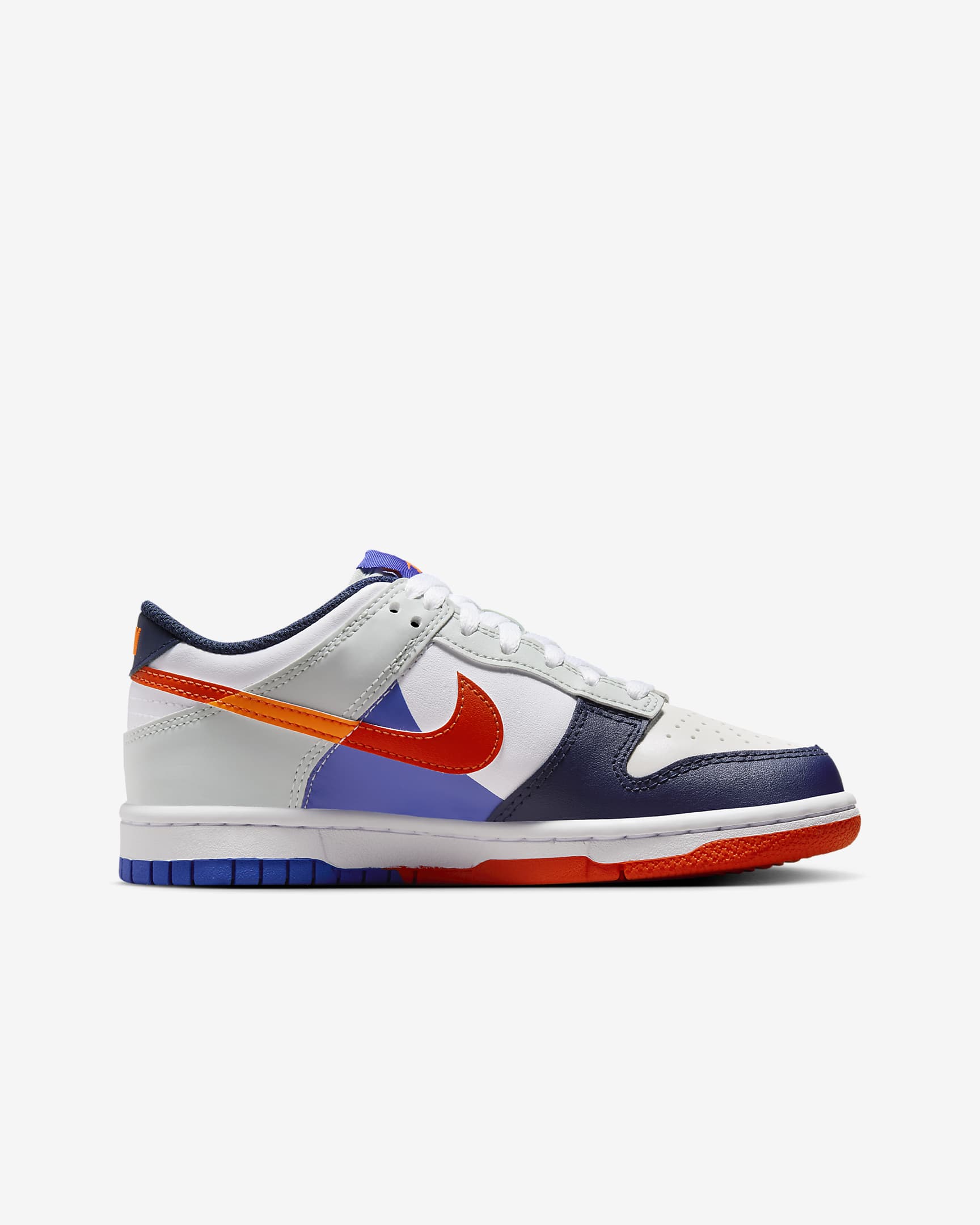 Nike Dunk 低筒 SE 大童鞋款 - 白色/Light Silver/Midnight Navy/白色