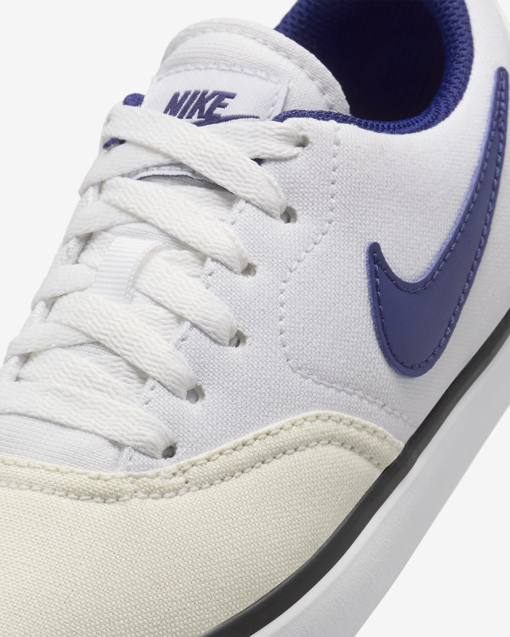 Nike SB Check Canvas Older Kids' Skate Shoes - White/Summit White/Black/Deep Royal Blue