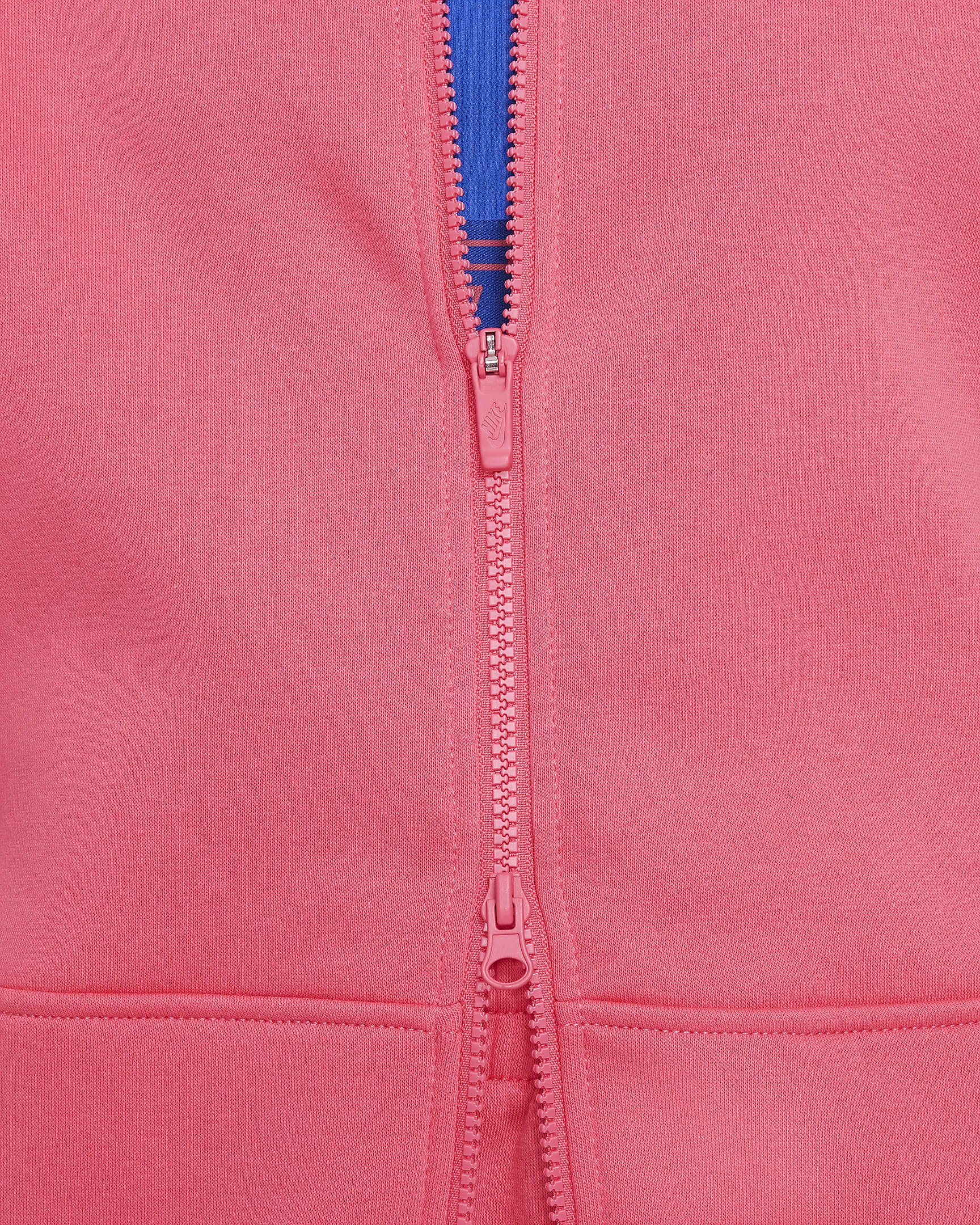 Nike Sportswear Club Fleece Big Kids' Oversized Full-Zip Hoodie - Aster Pink/White