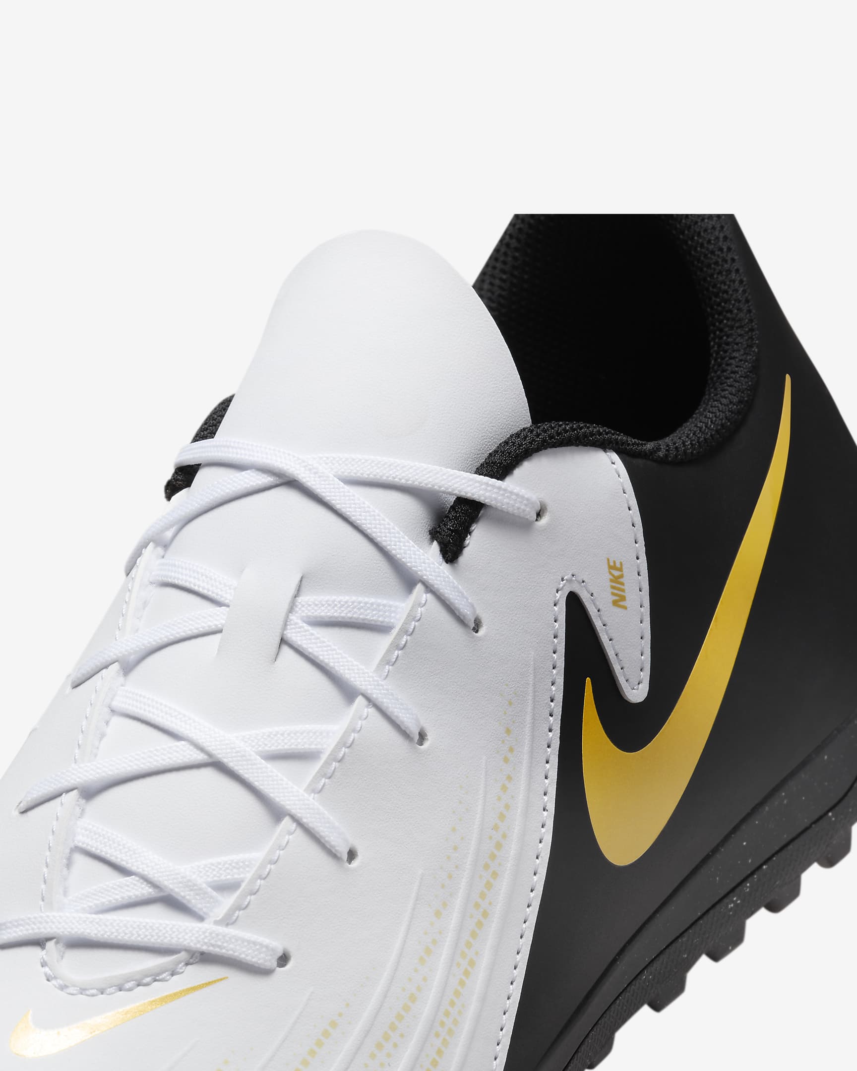 Nike Phantom GX 2 Club TF Low-Top Football Shoes - White/Metallic Gold Coin/Black