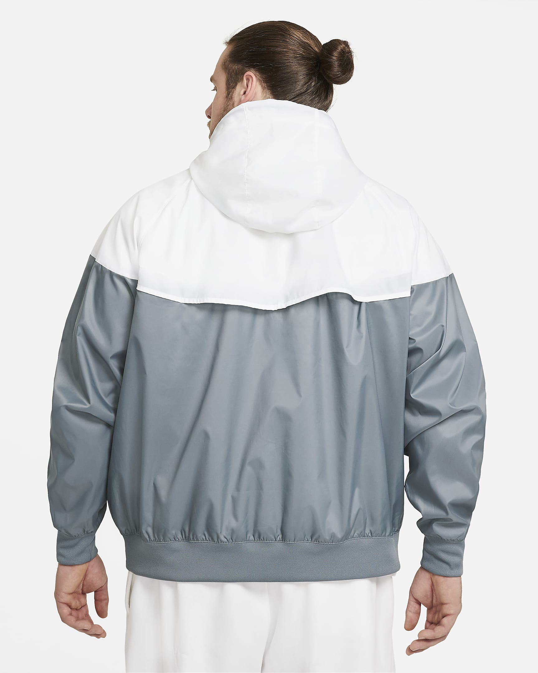 Huvjacka Nike Sportswear Windrunner för män - Smoke Grey/Vit/Smoke Grey/Svart