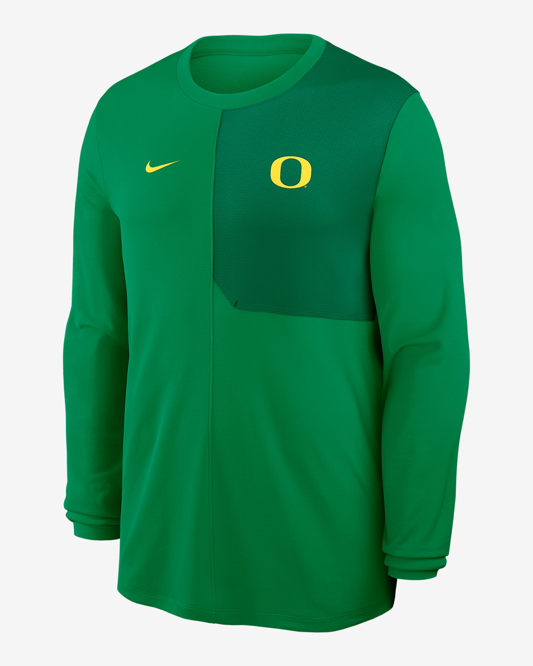 Playera de manga larga universitaria Nike Dri-FIT para hombre Oregon Sideline Coach - Verde manzana
