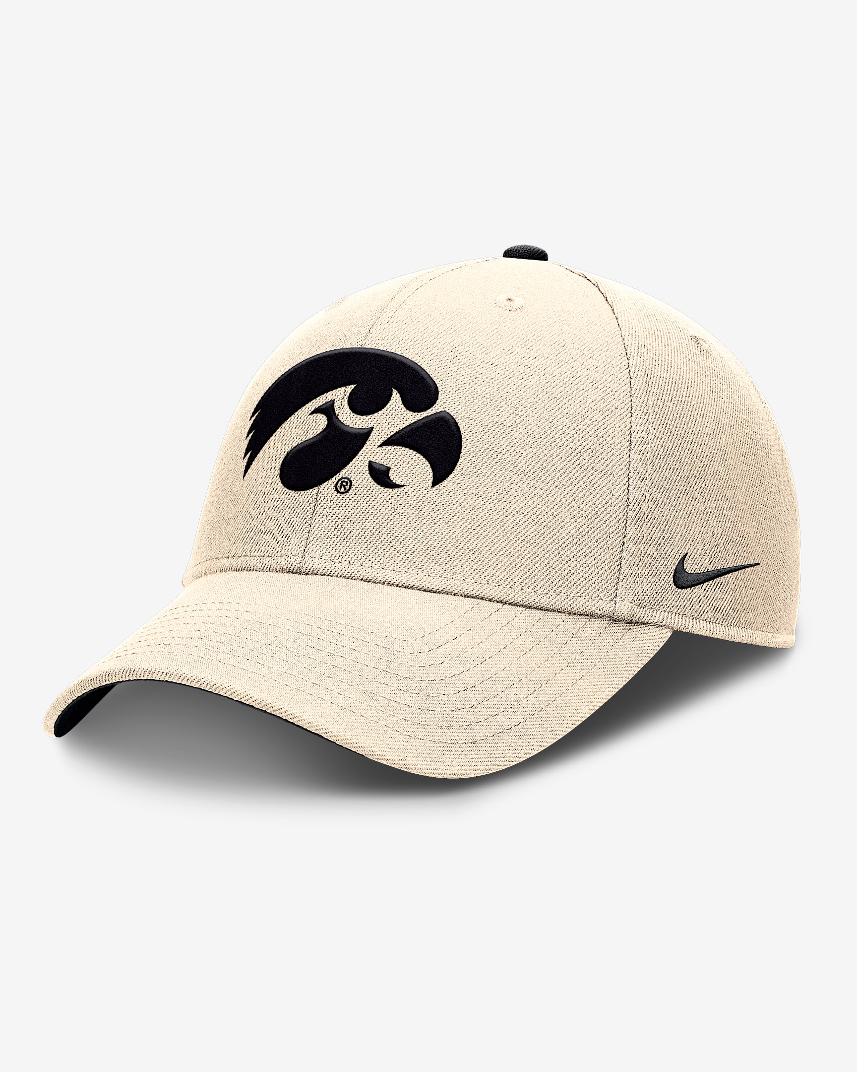 Iowa Primetime Rise Men's Nike Dri-FIT College Trucker Adjustable Hat - Natural