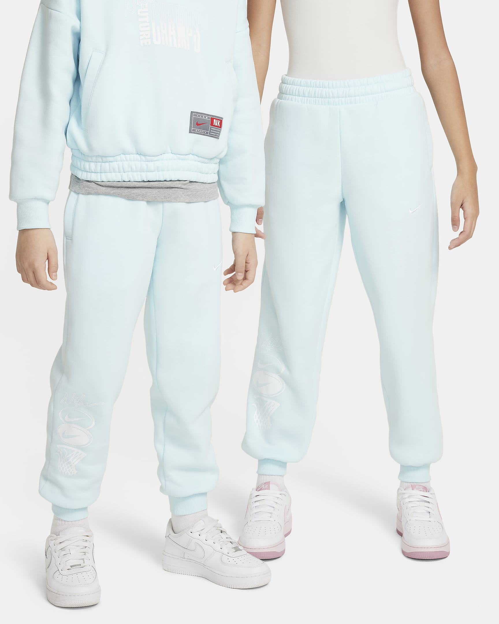 Nike Culture of Basketball Big Kids' Fleece Pants - Glacier Blue/White