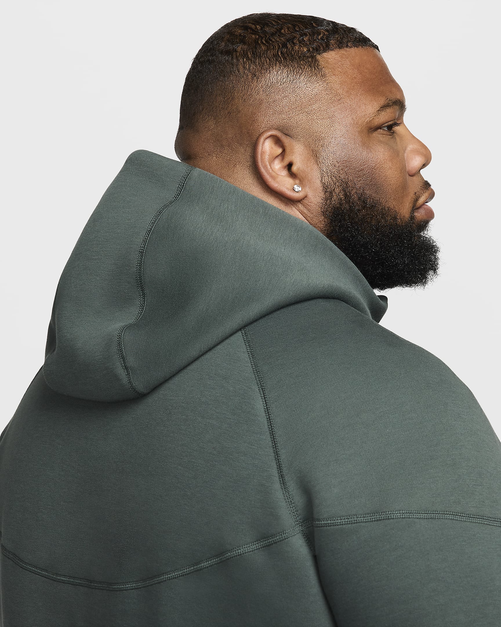 Nike Sportswear Tech Fleece Windrunner cipzáras, kapucnis férfipulóver - Vintage Green/Fekete