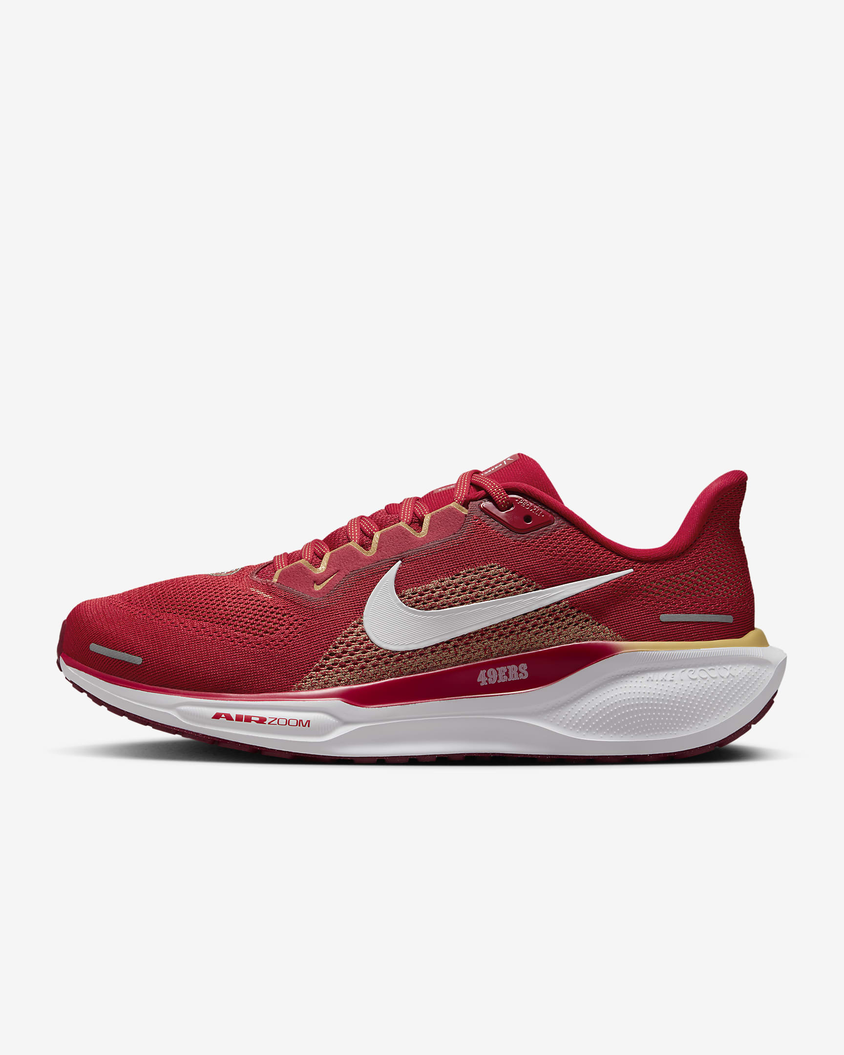 Nike Pegasus 41 NFL San Francisco 49ers Men's Road Running Shoes - Gym Red/White/Club Gold/White