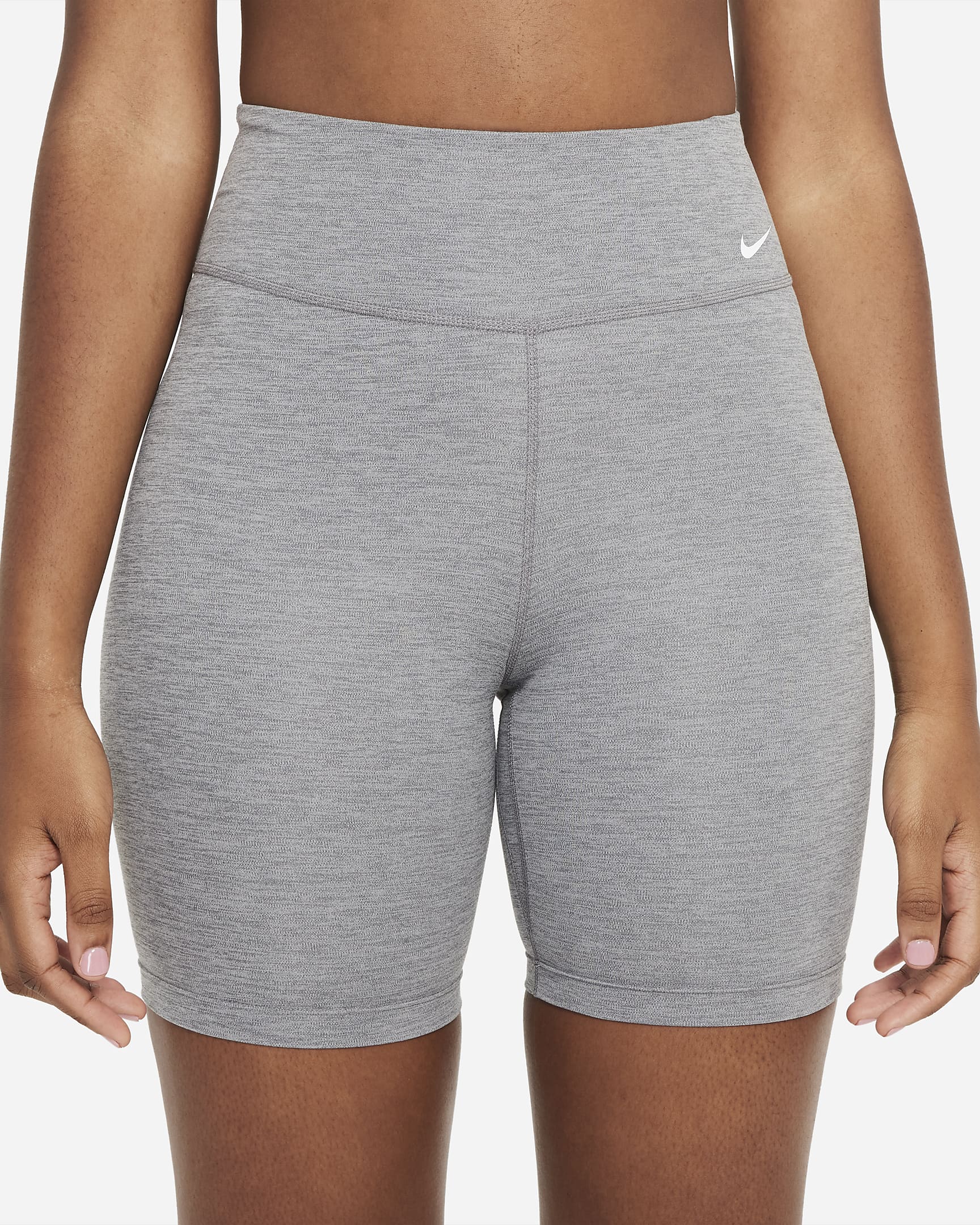 Nike One Women's Mid-Rise 7" Biker Shorts - Iron Grey/Heather/White