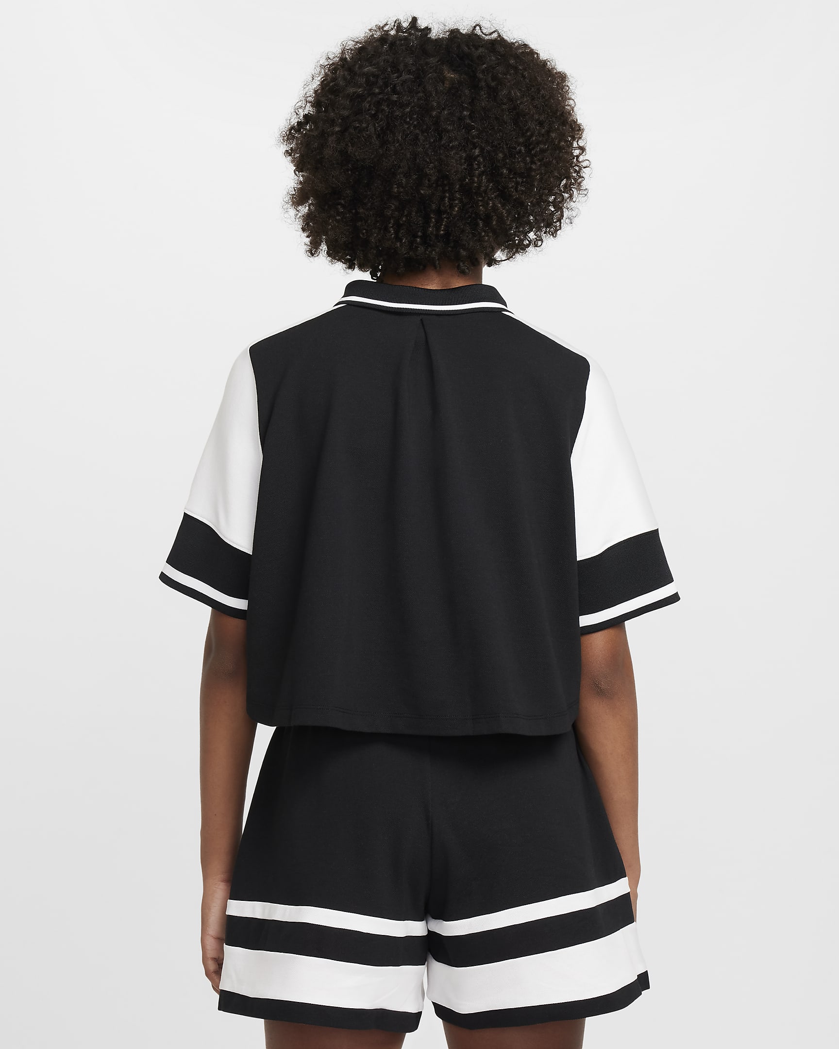 Nike Sportswear Girls' Crop Top - Black/White