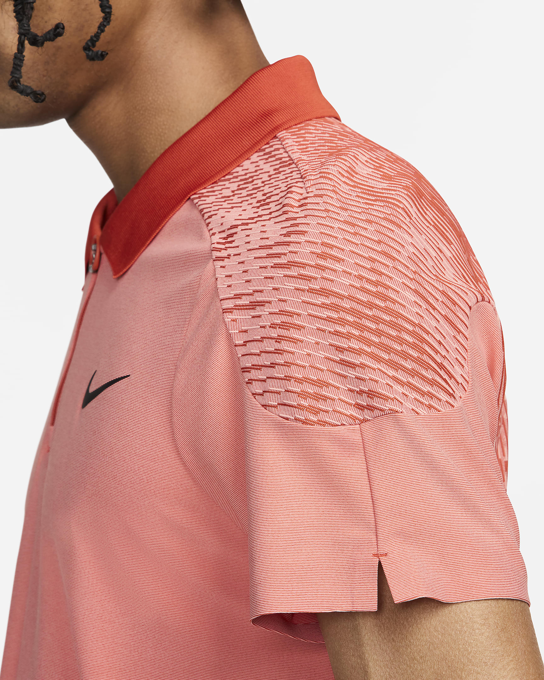 Nike Slam Men's Dri-FIT ADV Tennis Polo - Pink Quartz/Rust Factor/Black