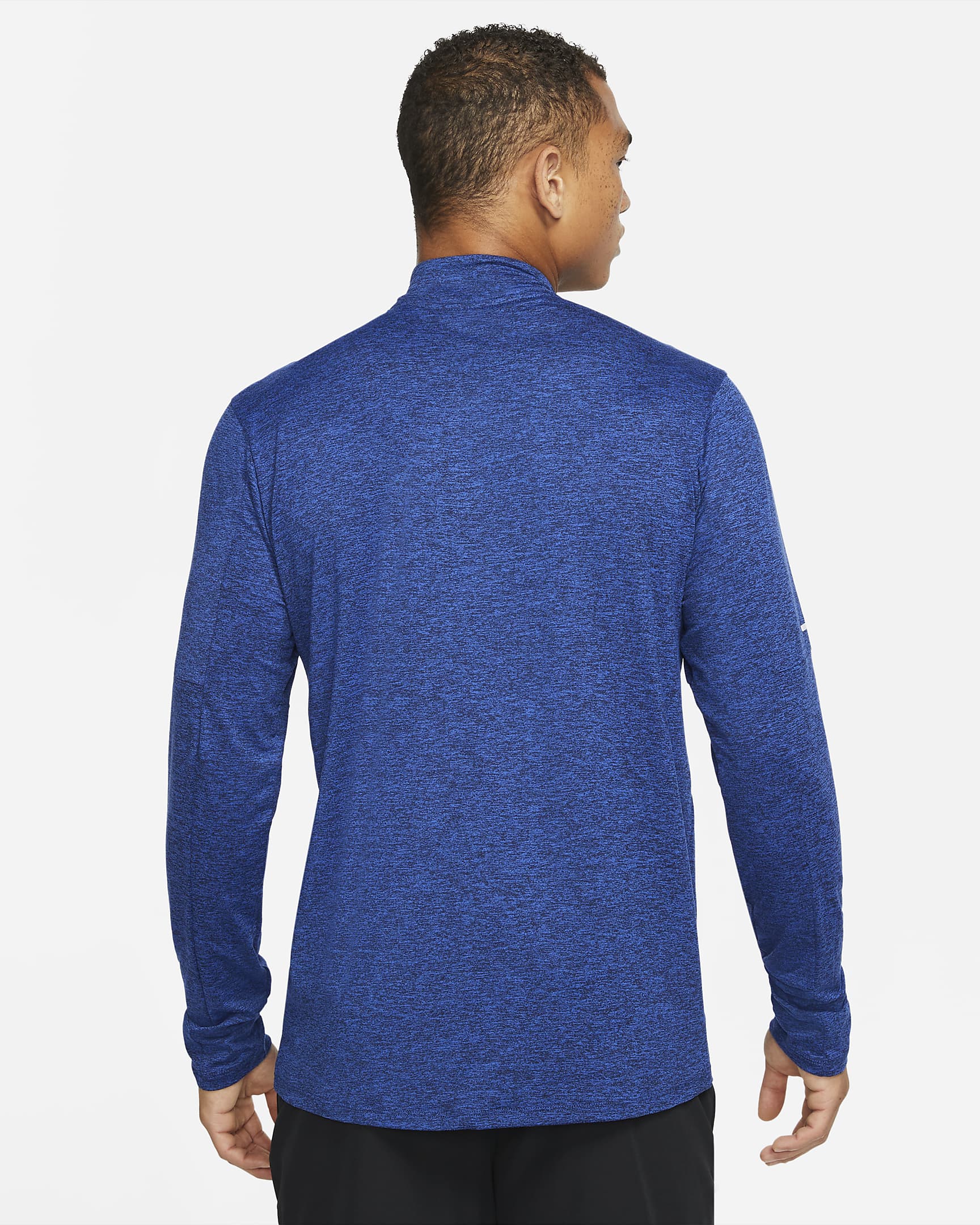 Nike Camiseta de running Dri-FIT con media cremallera - Hombre - Obsidian/Game Royal/Heather