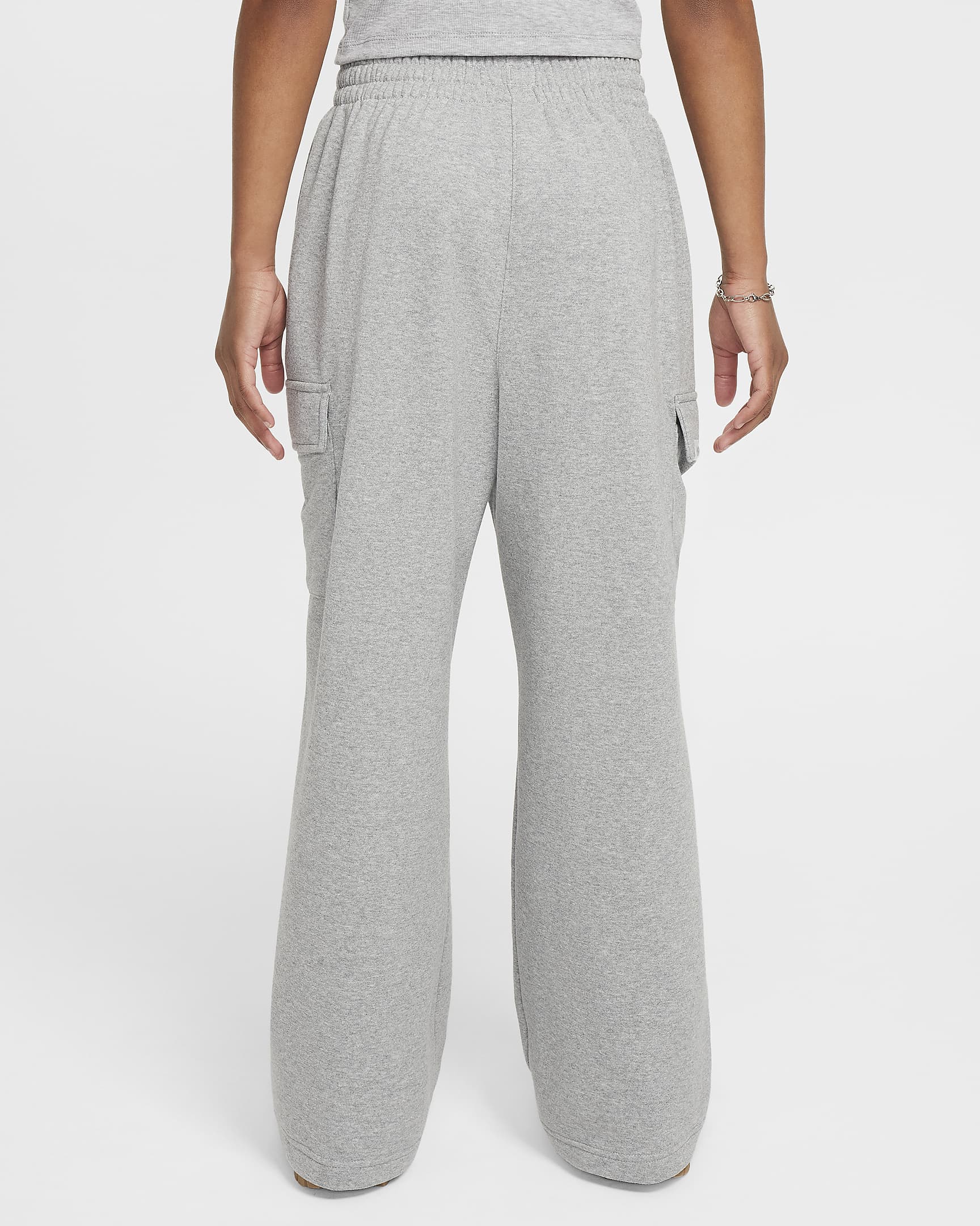 Nike Sportswear Girls' Dri-FIT Oversized Fleece Trousers - Dark Grey Heather