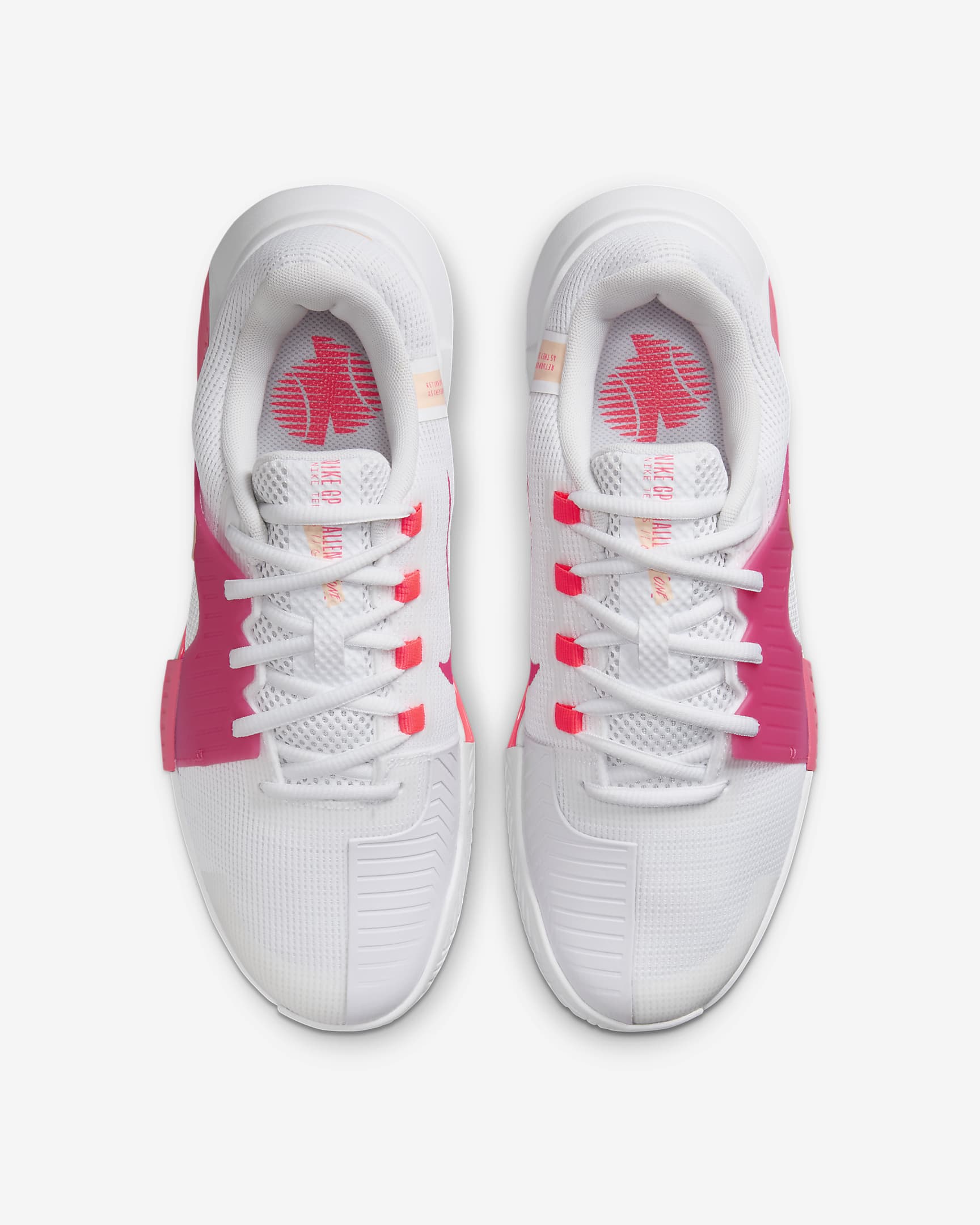 Nike Zoom GP Challenge 1 Women's Hard Court Tennis Shoes - White/Aster Pink/Hot Punch/Crimson Tint