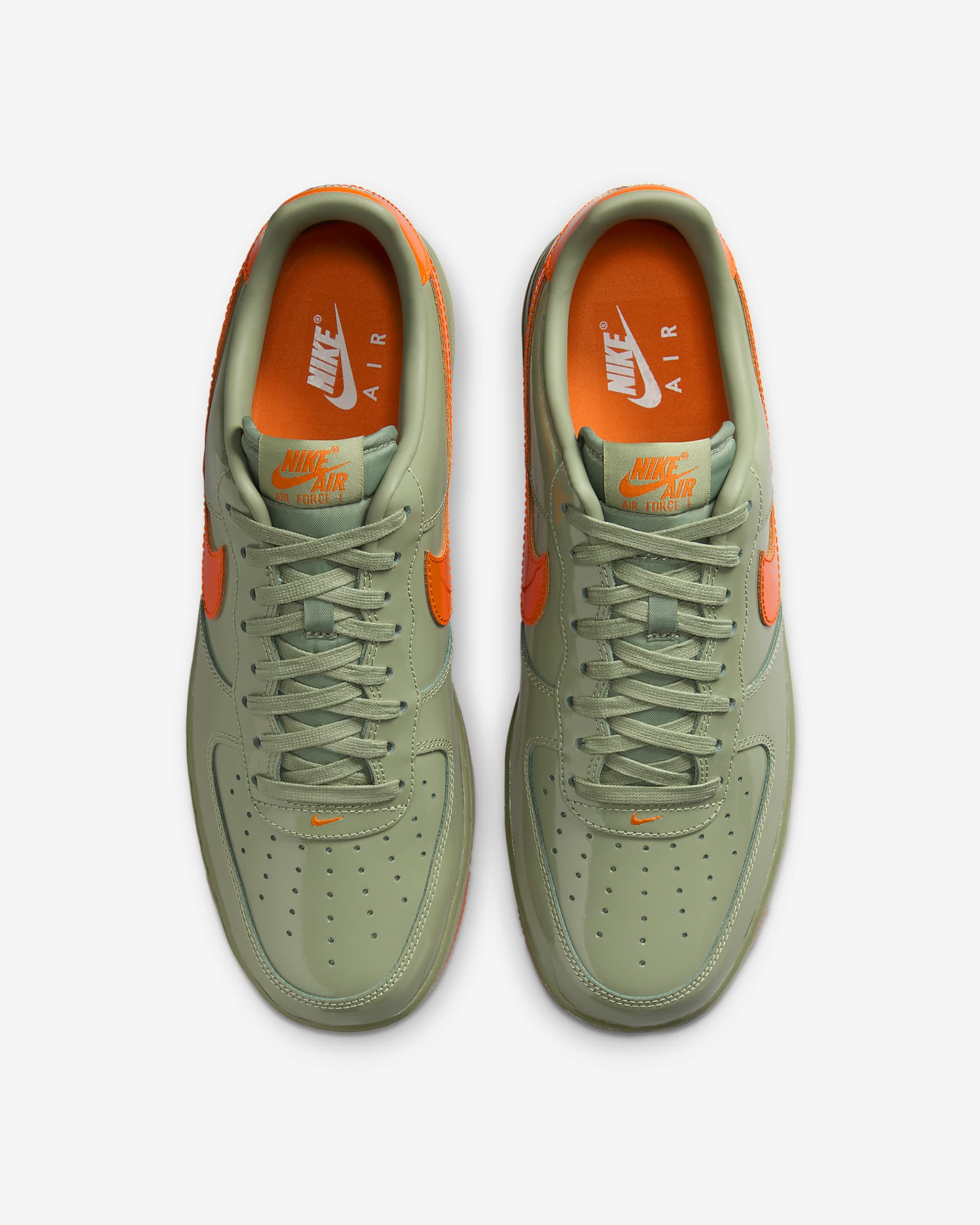 Chaussure Nike Air Force 1 '07 Premium pour Homme - Oil Green/Platinum Tint/Safety Orange