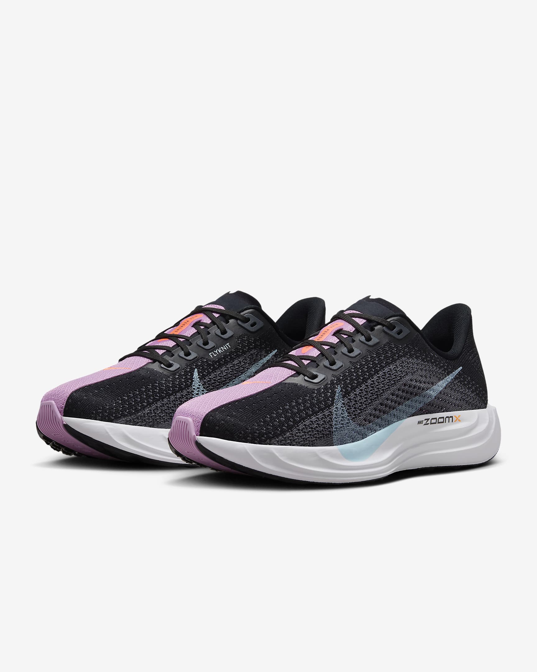 Tenis de correr en carretera para mujer Nike Pegasus Plus - Negro/Gris oscuro/Rosa extremo/Azul glacial